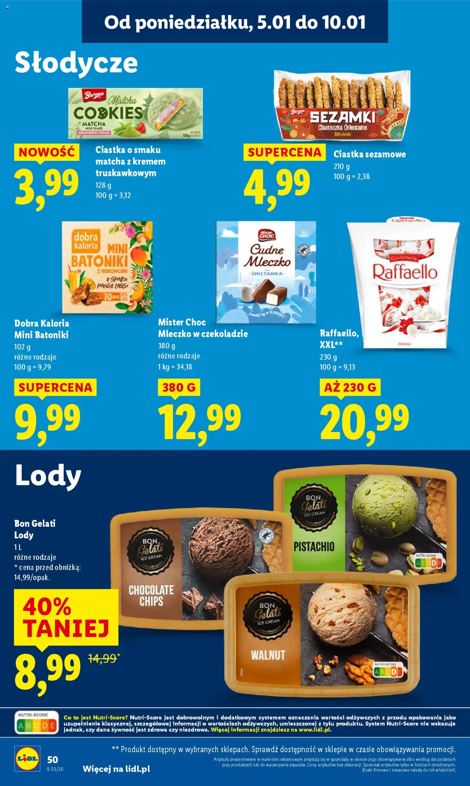 Lidl Gazetka od 05.01.2026 | Strona: 52 | Produkty: Słodycze, Ciastka, Ciasteczka, Lody