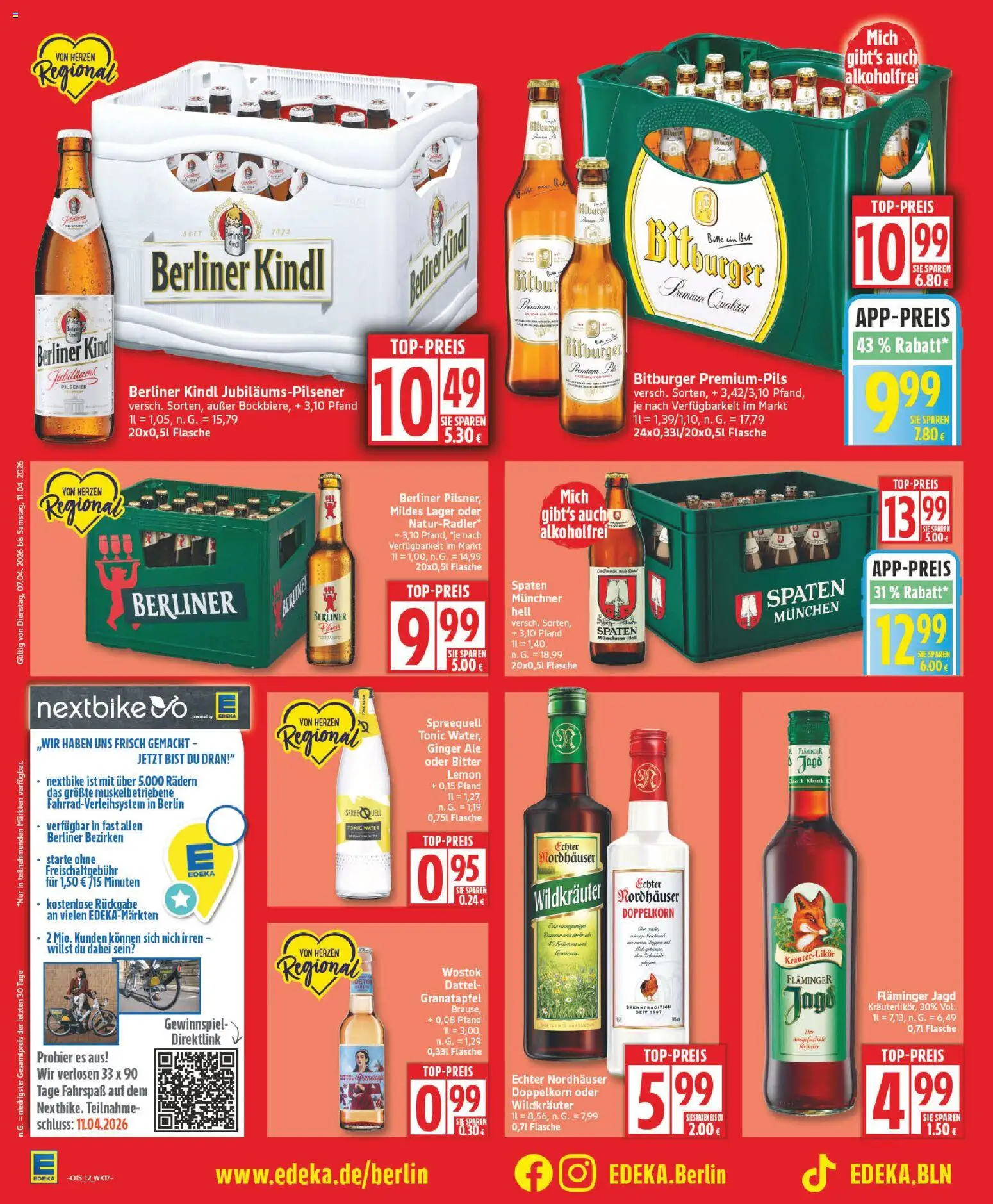 Edeka Prospekt 	 – gültig ab 07.04.2026 | Seite: 12 | Produkte: Bitburger, Granatapfel, Burger, Dattel