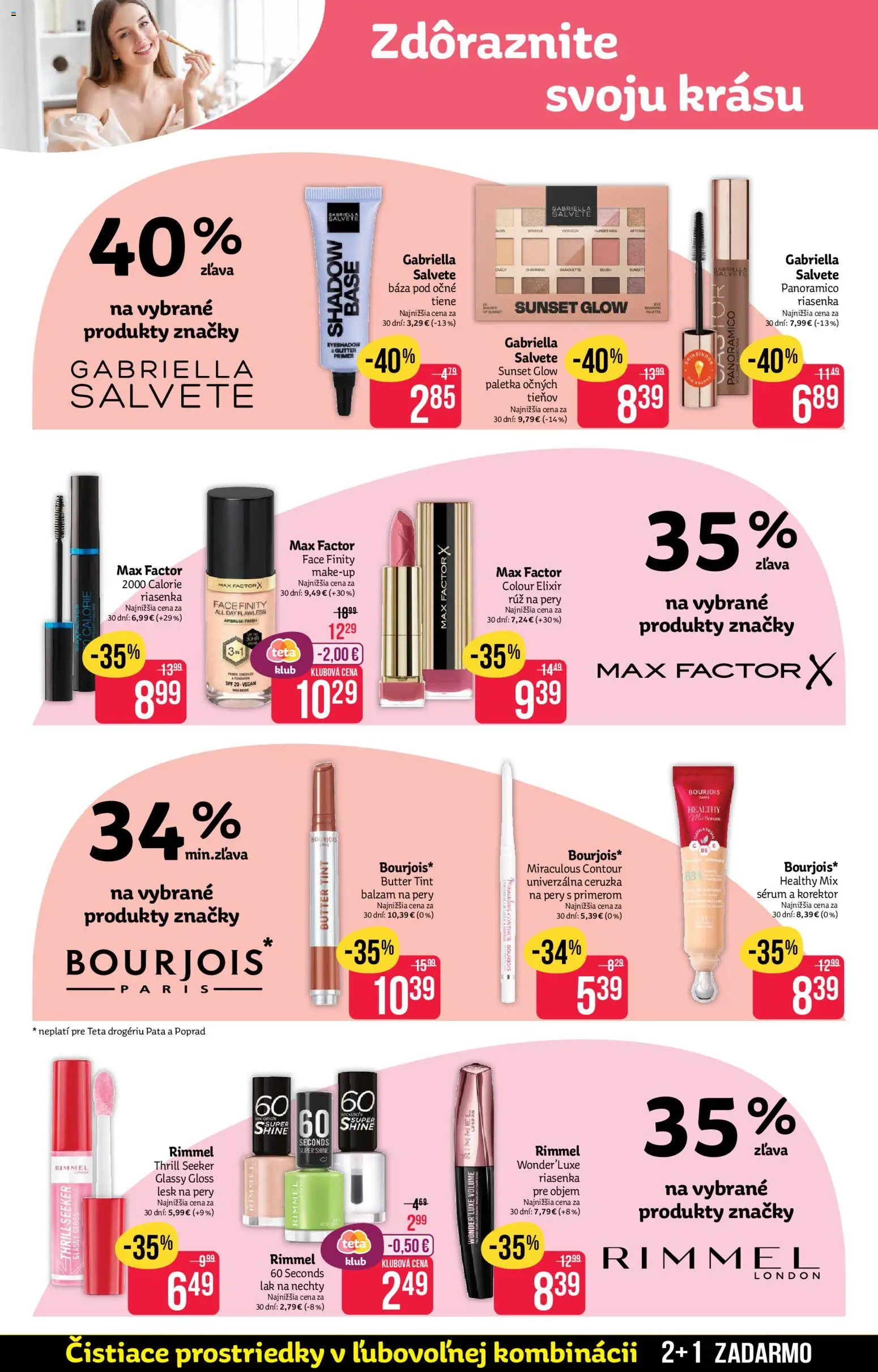 Nové Teta drogerie akcie – leták je platný od 30.03.2026 | Strana: 2 | Produkty: Korektor, Riasenka, Očné tiene, Ceruzka