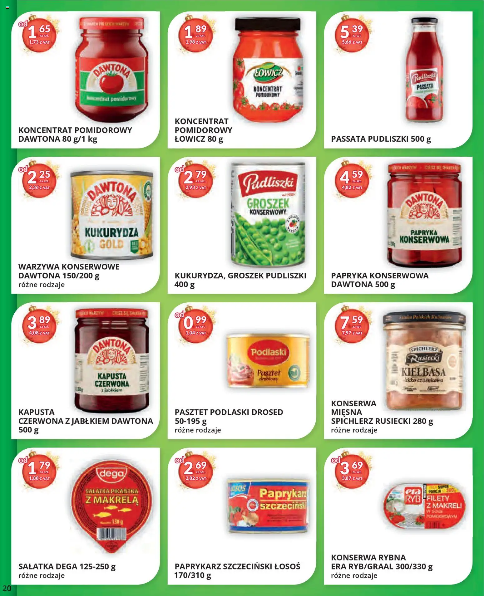 Eurocash Gazetka od 17.11.2025 | Strona: 20 | Produkty: Kapusta, Rybna, Makrela, Warzywa