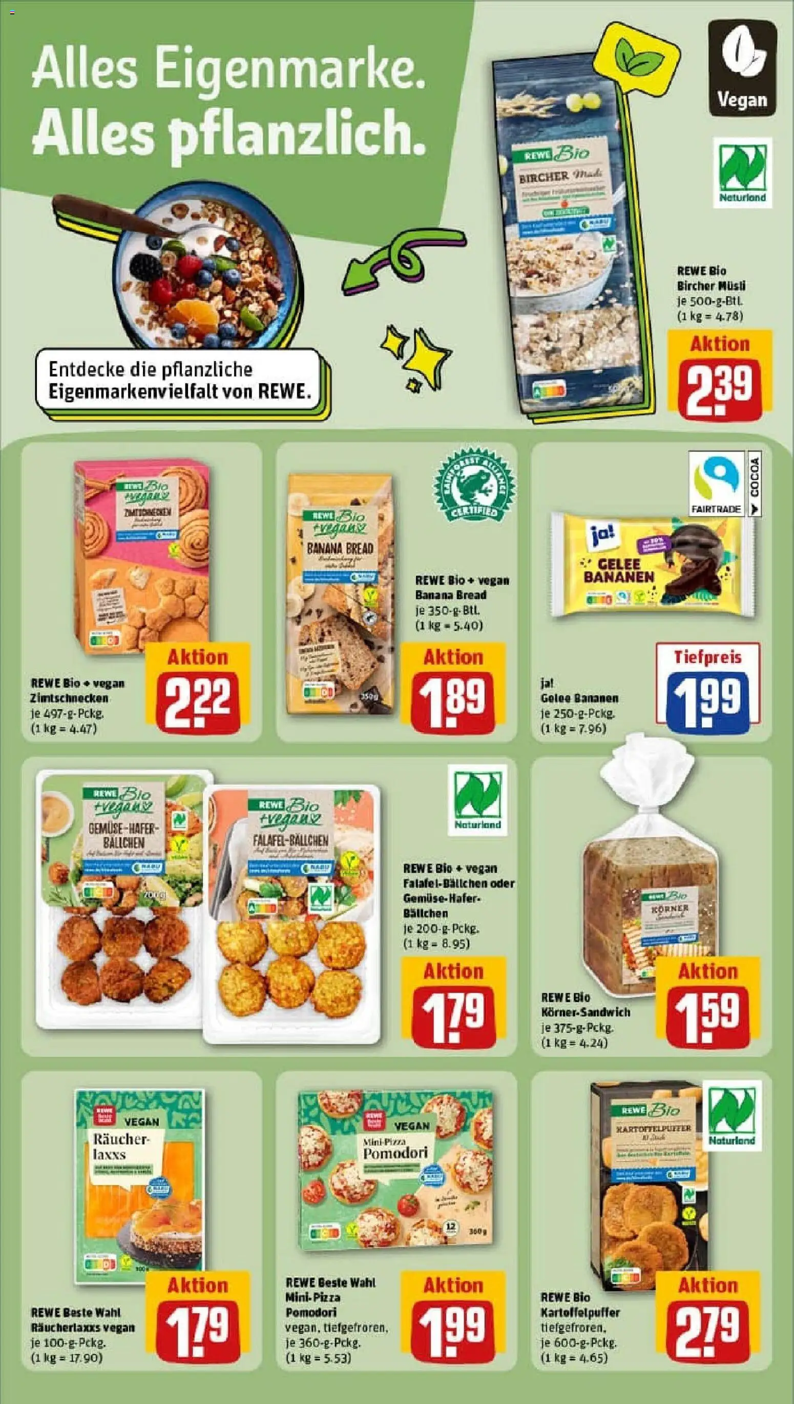 Rewe prospekt Aschaffenburg	 – gültig ab 26.10.2025 | Seite: 15 | Produkte: Musli, Bananen, Pizza