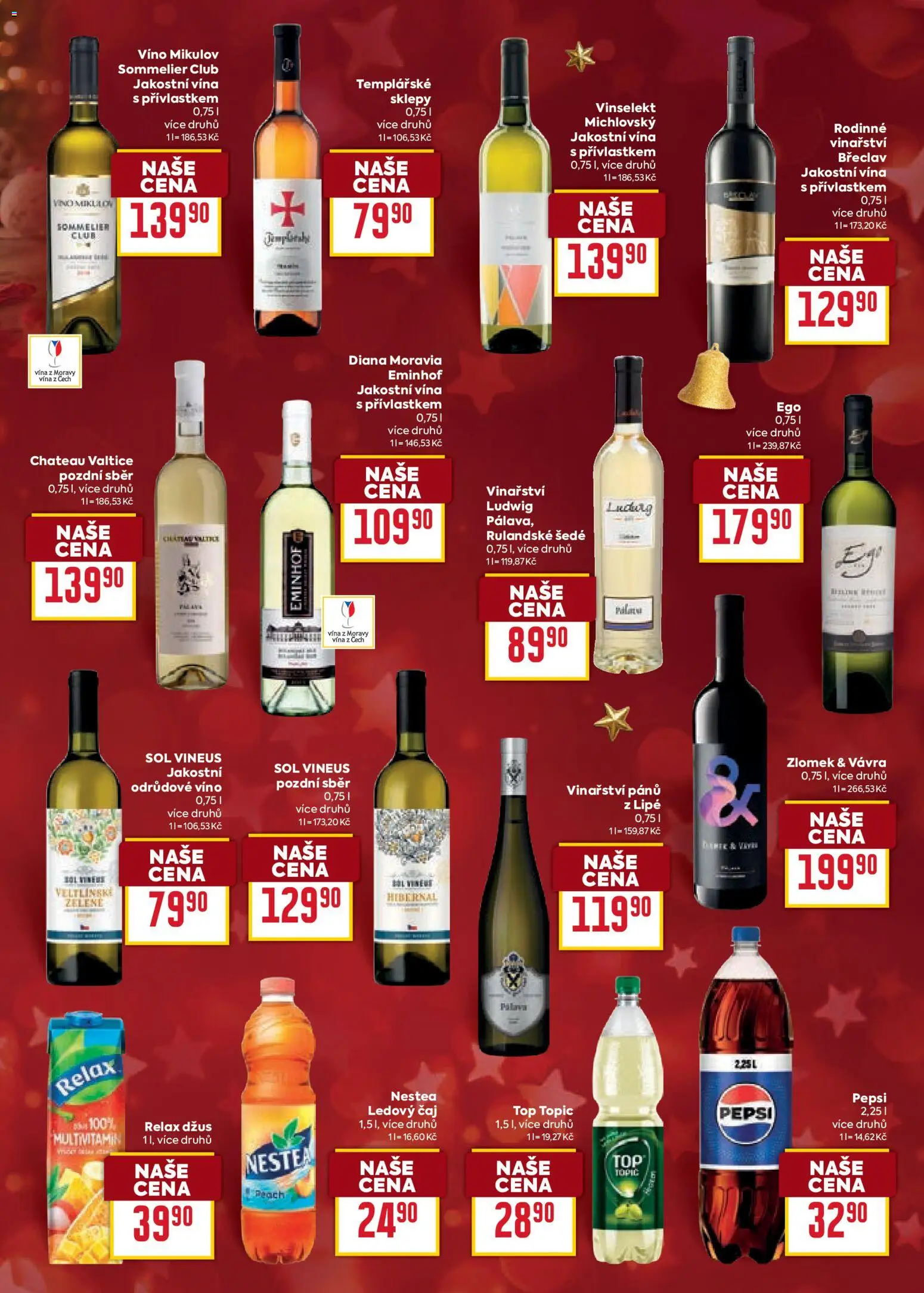 Billa leták - Vánoční nabídka od 12.11.2025 | Strana: 25 | Produkty: Džus, Víno, Čaj, Pepsi