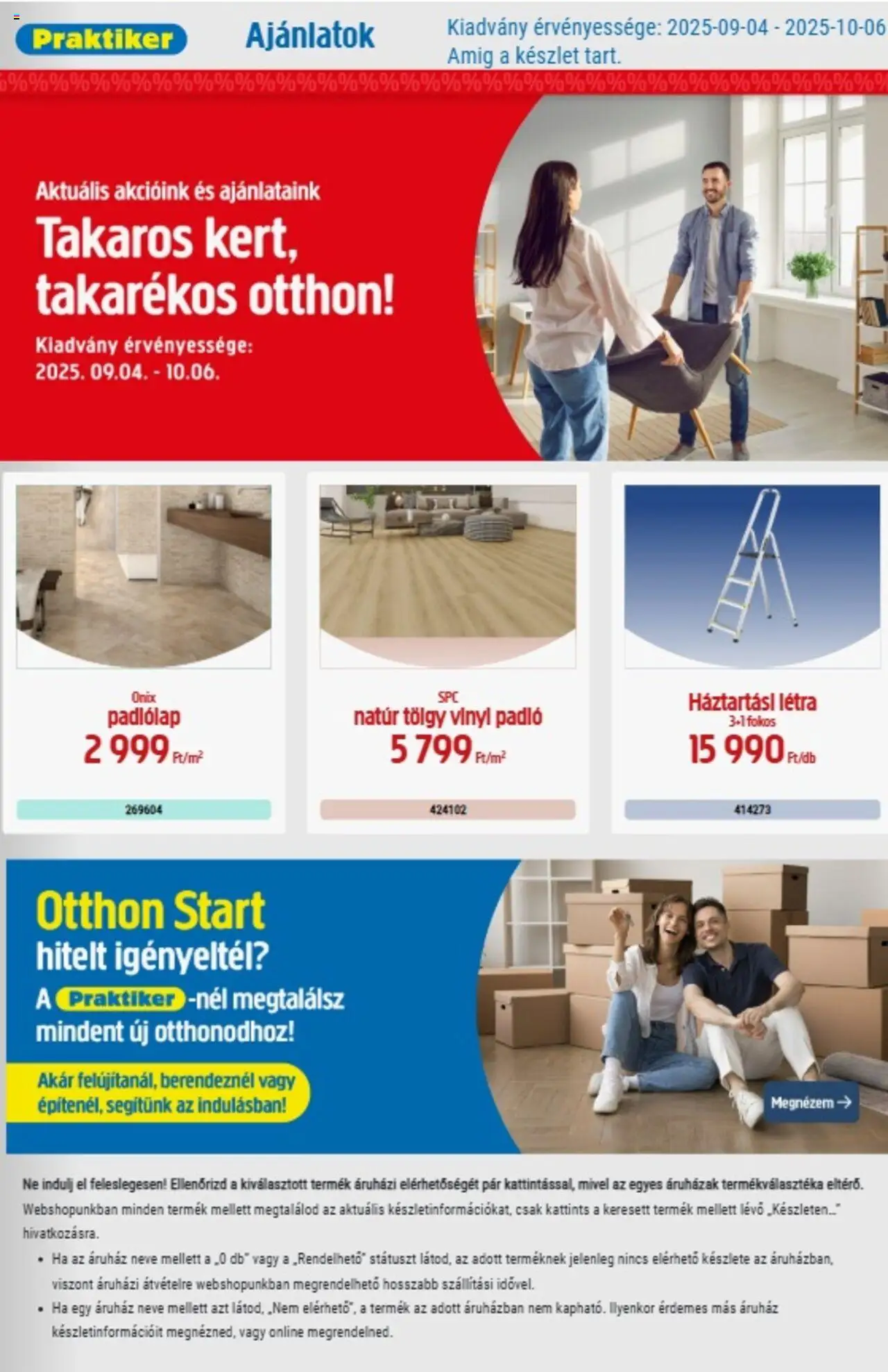 Praktiker akciós ujság - amely érvényes a következő dátumtól: 04.09.2025 | Oldal: 1 | Termékek: Padlólap, Vinyl padló, Létra