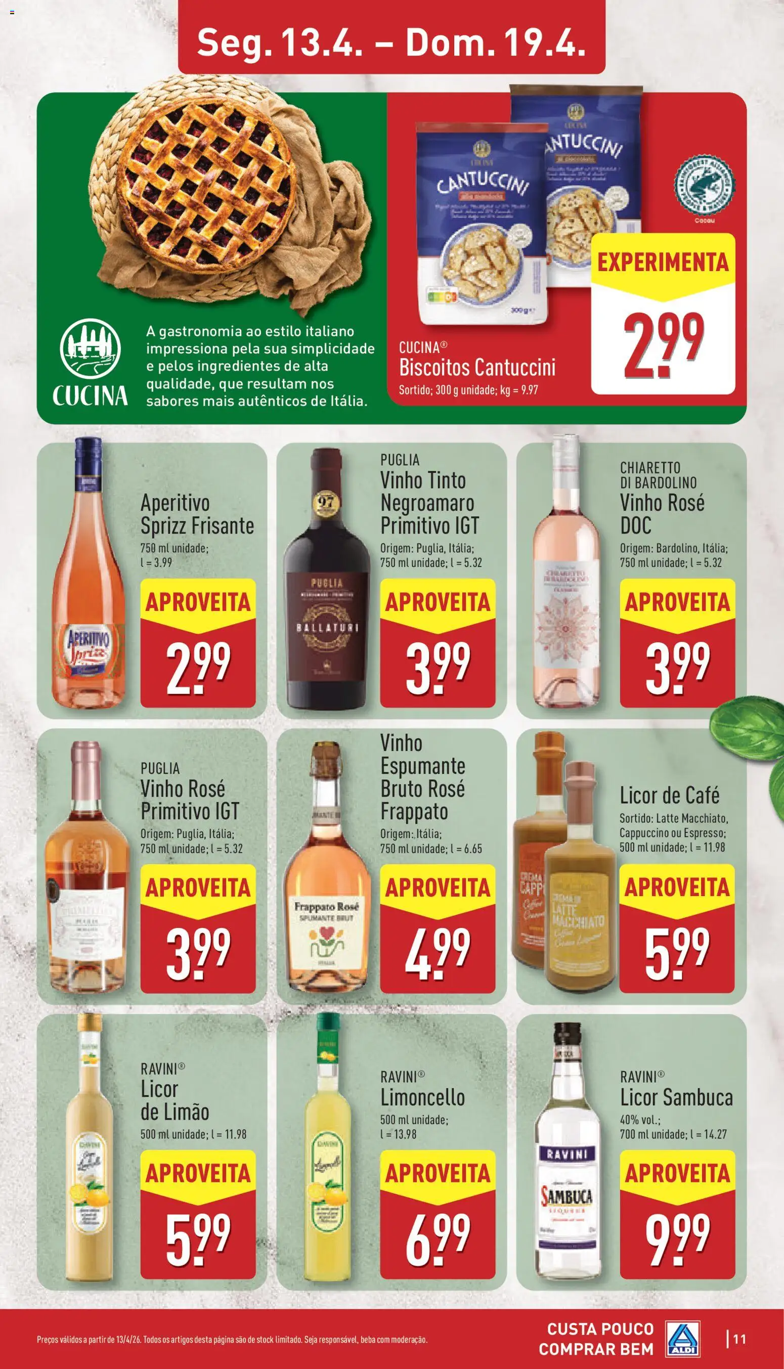 Aldi folheto │ válido de 13.04.2026 | Página: 11 | Produtos: Espumante, Licor, Café, Vinho