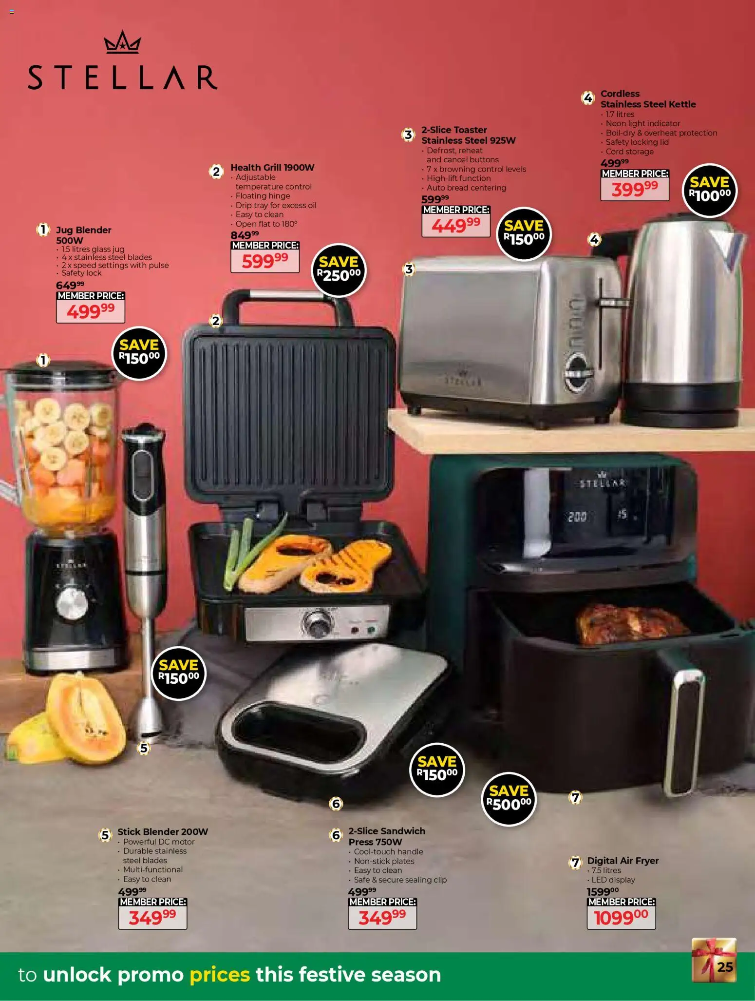 New Dis-Chem catalogue – valid from 25.11.2025 | Page: 25 | Products: Kettle, Fryer, Light, Drip tray