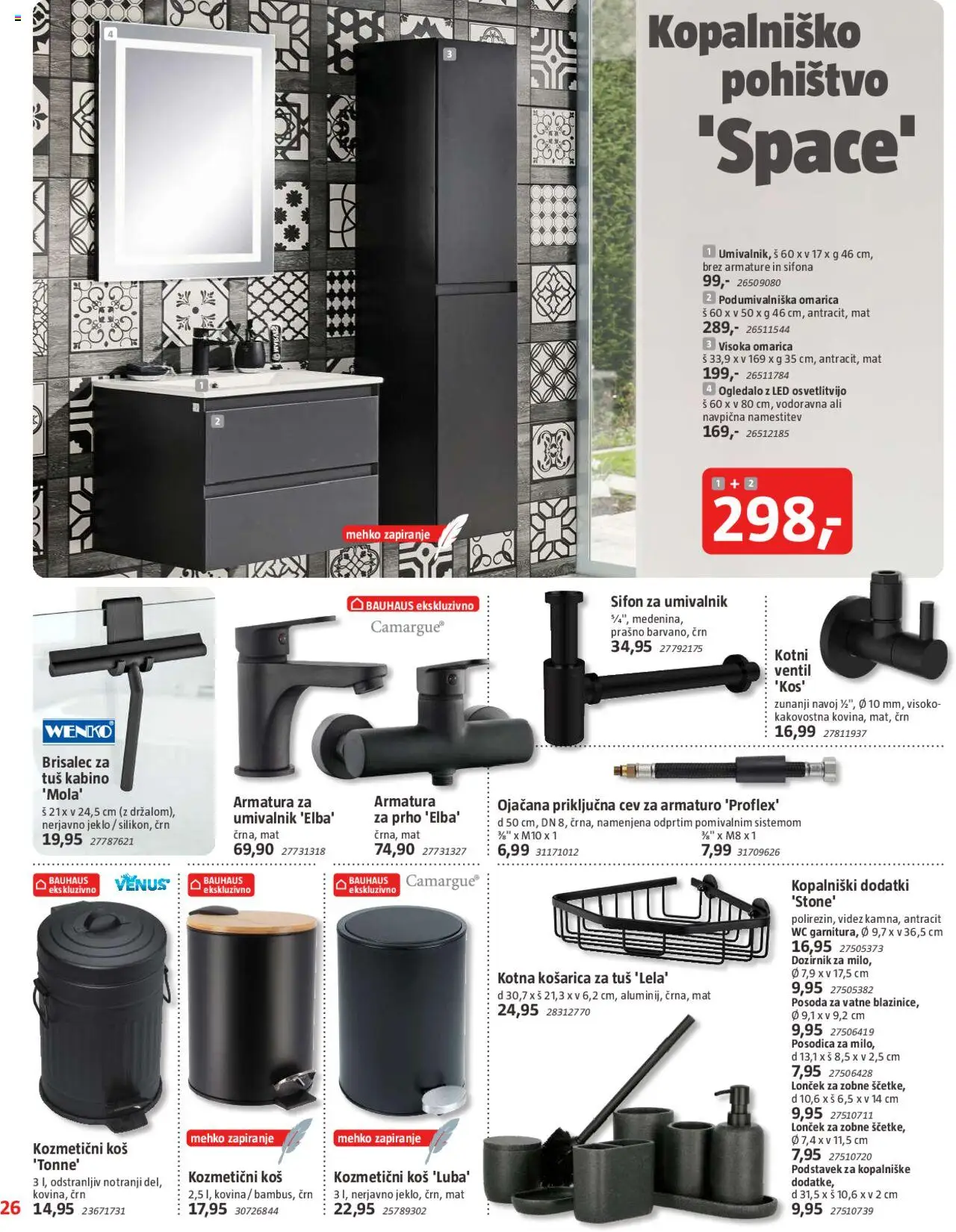 Bauhaus katalog │ velja od 31.07.2025 | Stran: 26 | Izdelki: Kopalniški dodatki, Kos, Ventil, Omarica