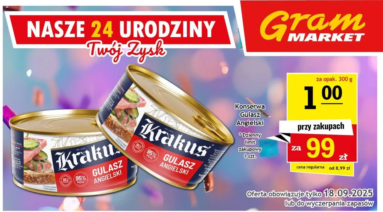 Gram Market Gazetka - Niesłychanie Niskie Ceny od 17.09.2025 | Strona: 7 | Produkty: Gulasz angielski, Gulasz