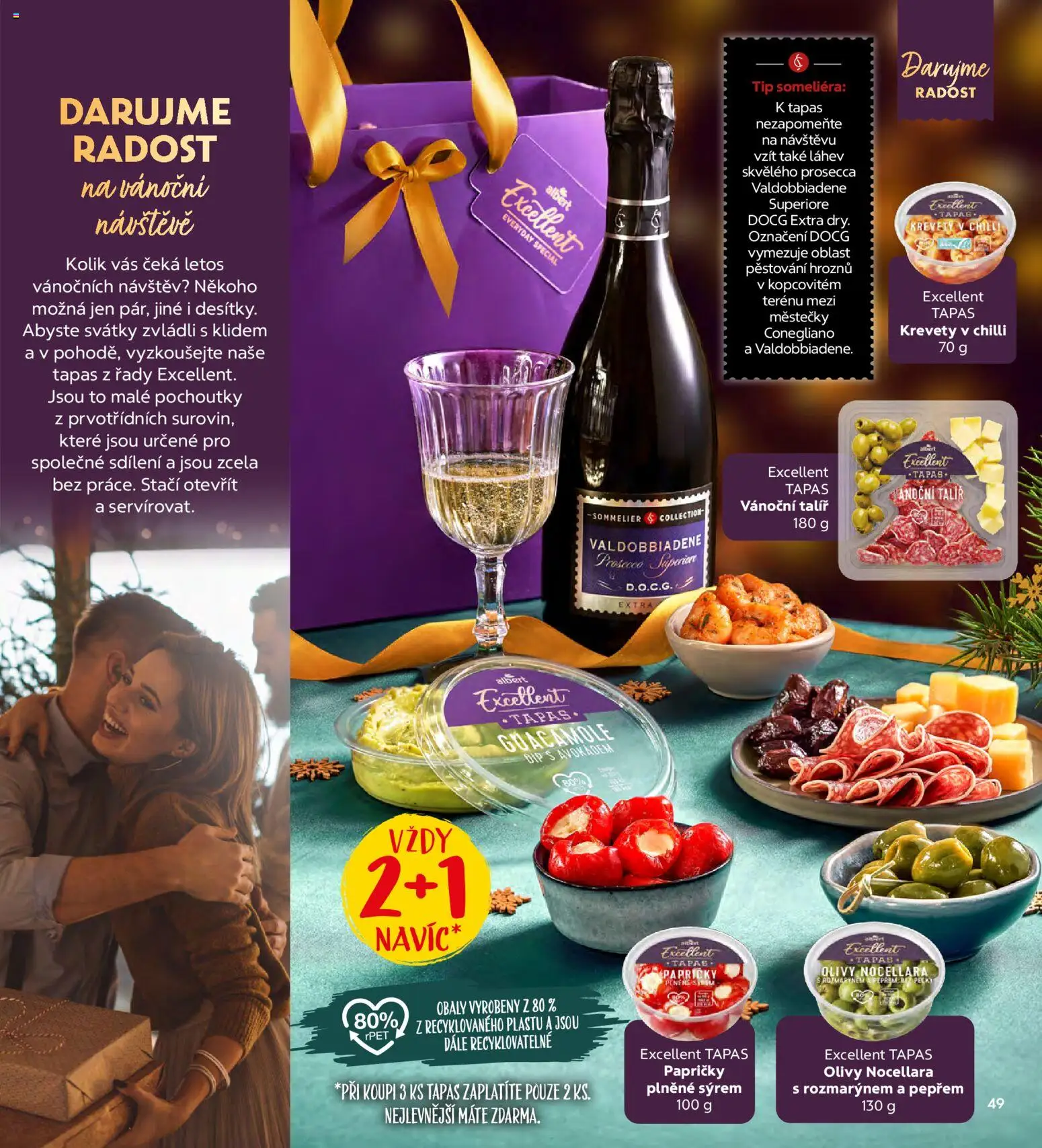 Albert magazín od 01.12.2025 | Strana: 49 | Produkty: Tapas, Prosecco, Talíř, Láhev