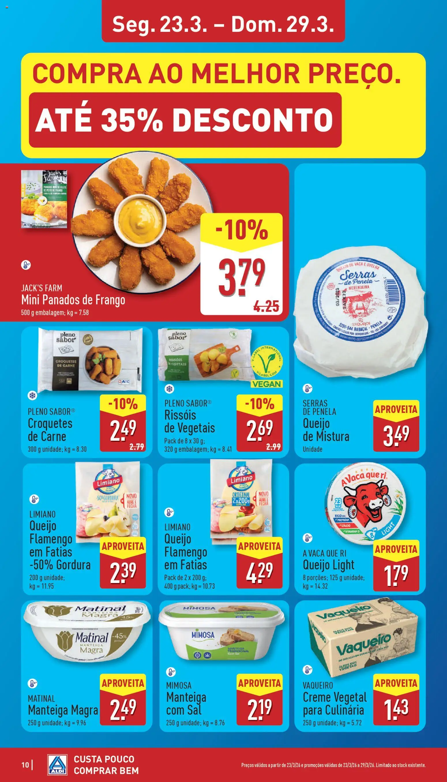 Aldi folheto │ válido de 23.03.2026 | Página: 10 | Produtos: Frango, Queijo, Carne, Proteina