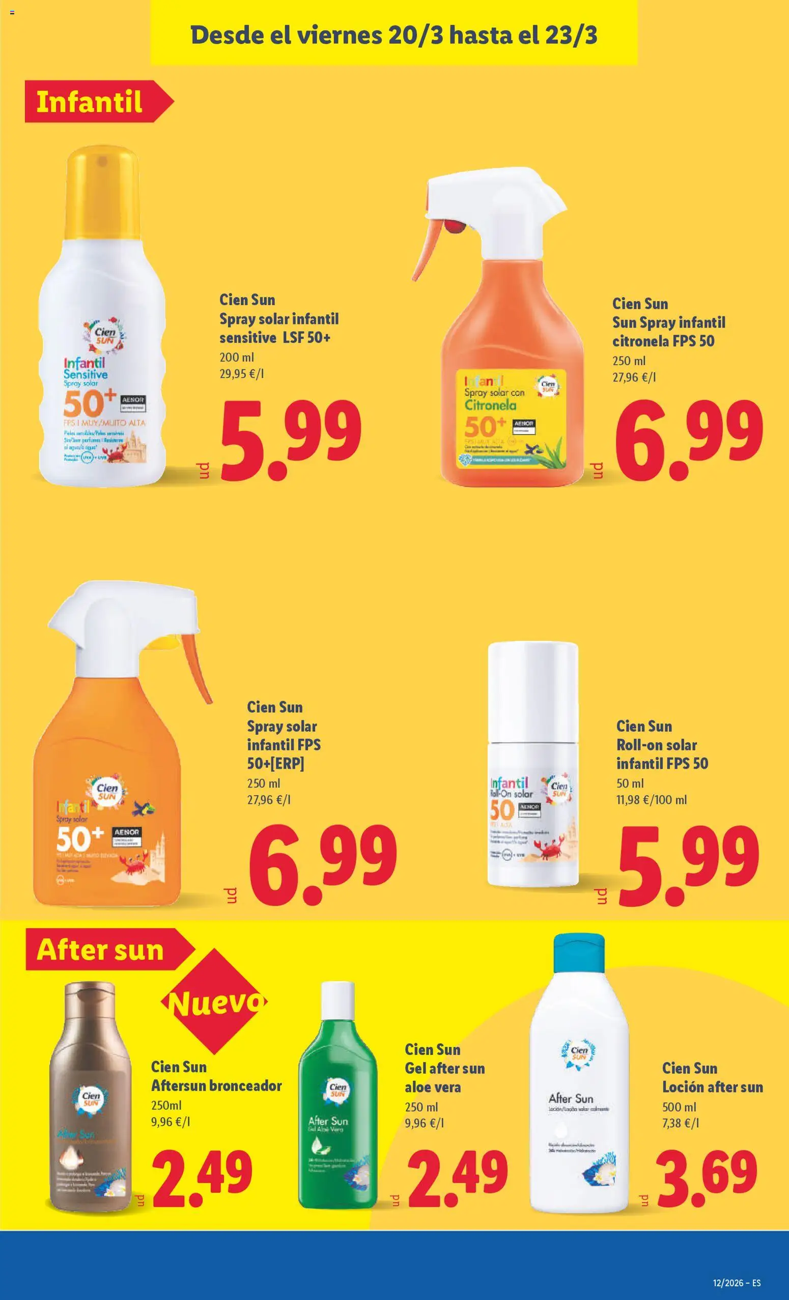Lidl folleto │ válido desde el 16.03.2026 | Página: 35 | Productos: Bronceador, Spray solar, Spray solar infantil