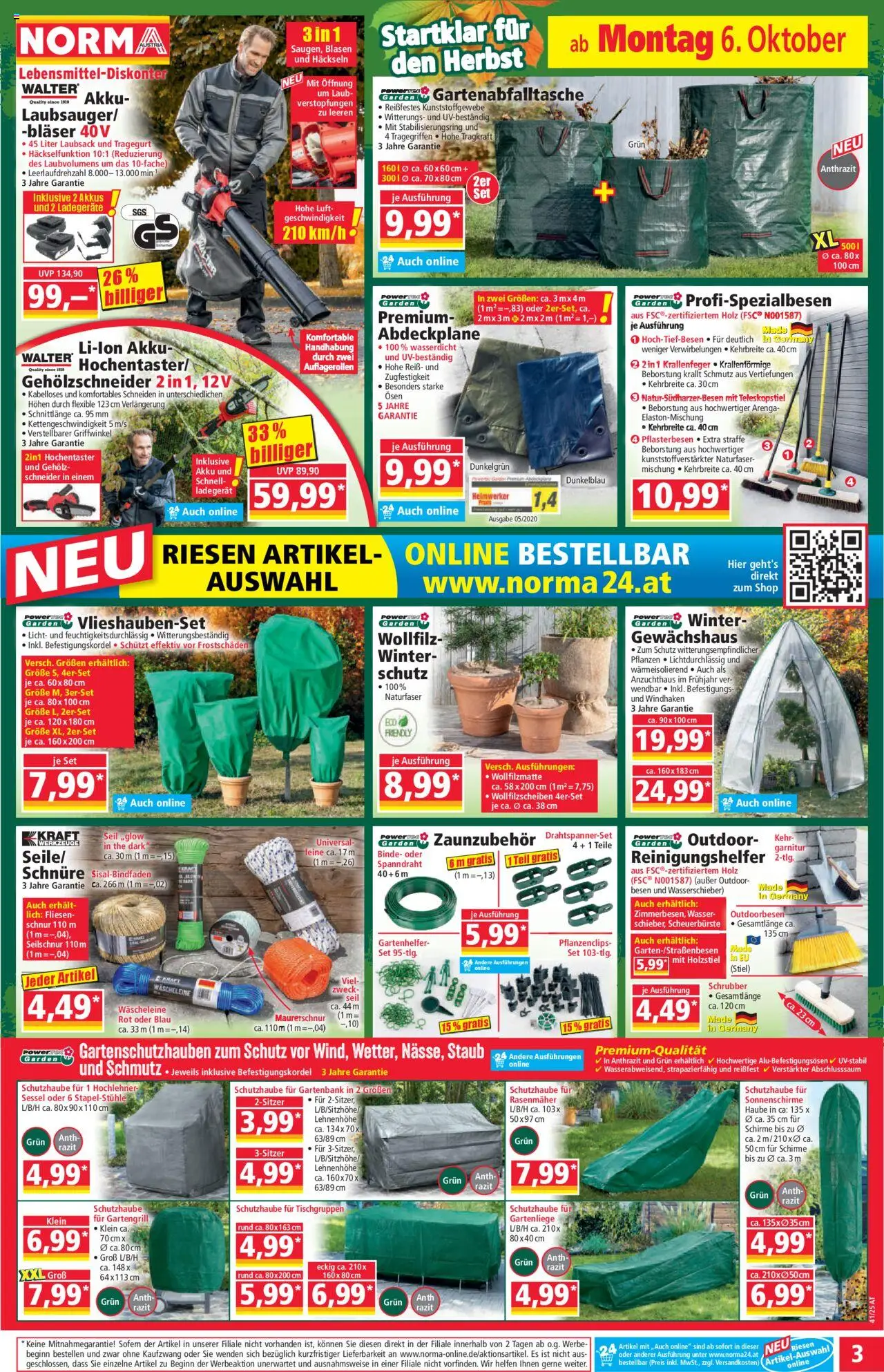 Norma Flugblatt gültig ab 06.10.2025 | Seite: 3 | Produkte: Wasser, Rasenmäher, Sessel