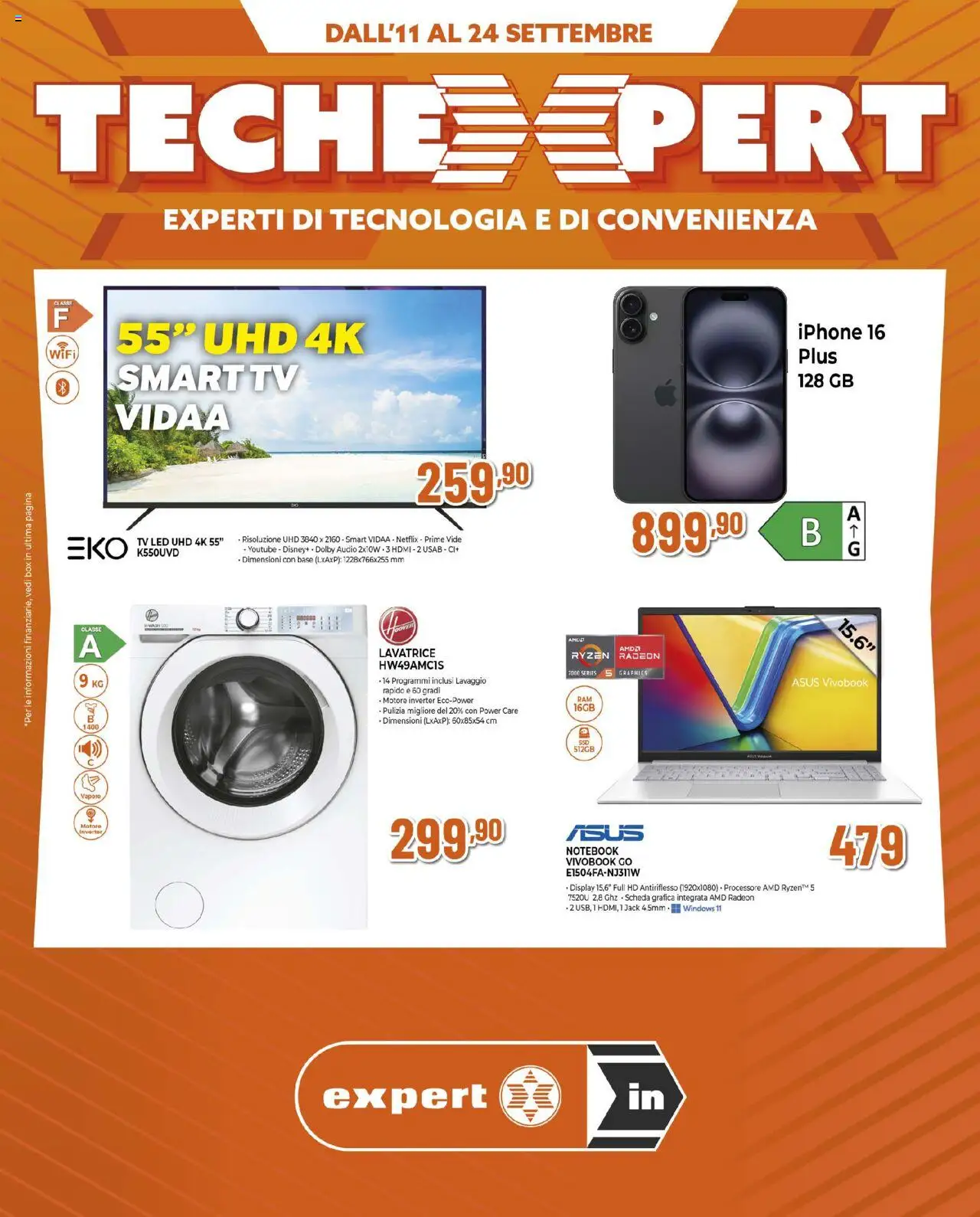Volantino Ipercoop del 11.09.2025 | Pagina: 1 | Prodotti: Notebook, Iphone, Lavatrice, TV