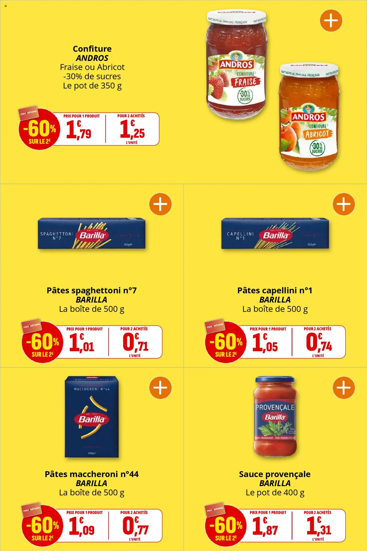 {H1} | Page: 5 | Produits: Abricot, Fraise, Pâtes