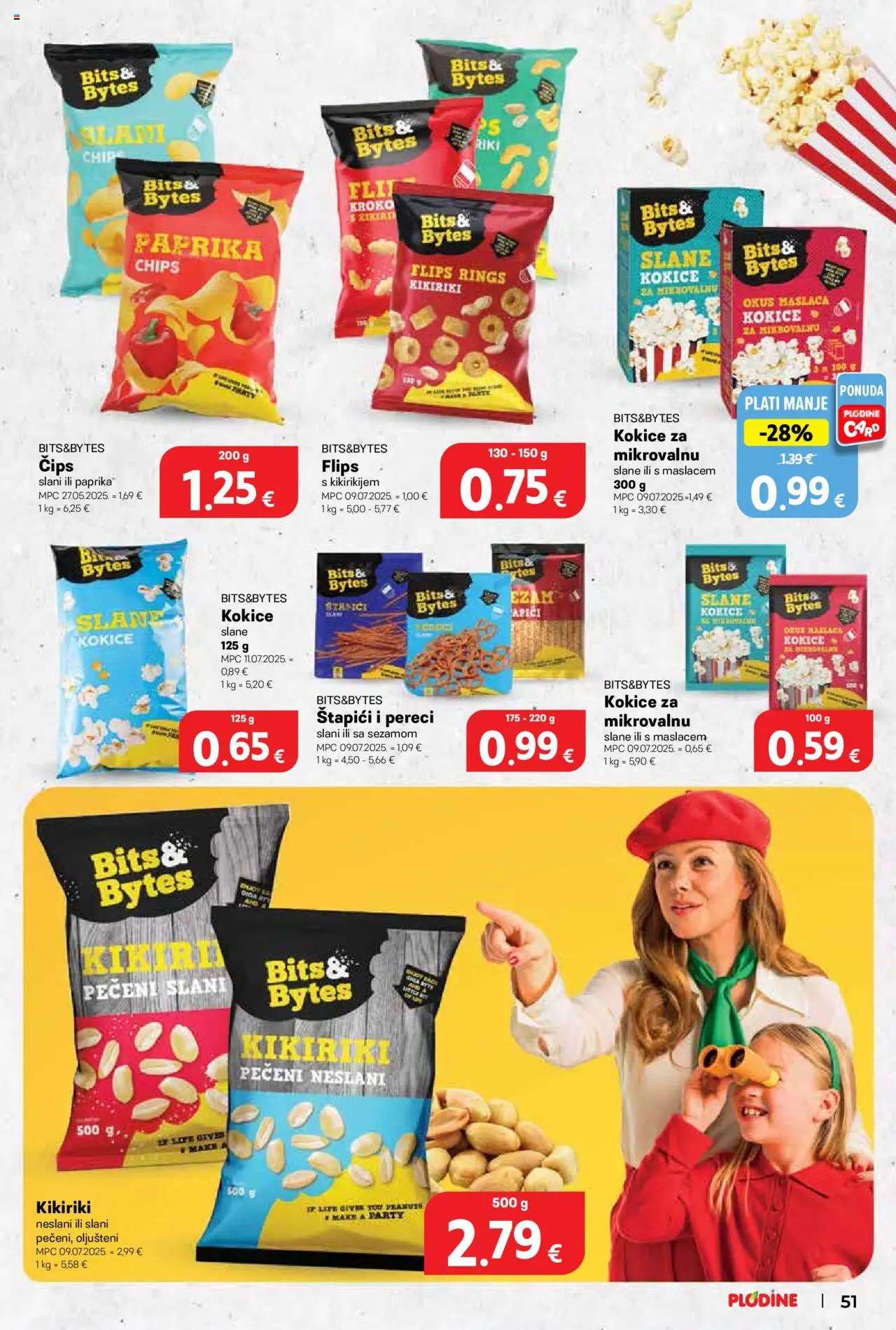 Plodine katalog | vrijedi od 22.10.2025 | Stranica: 51 | Proizvodi: Paprika, Čips, Kokice, Kikiriki