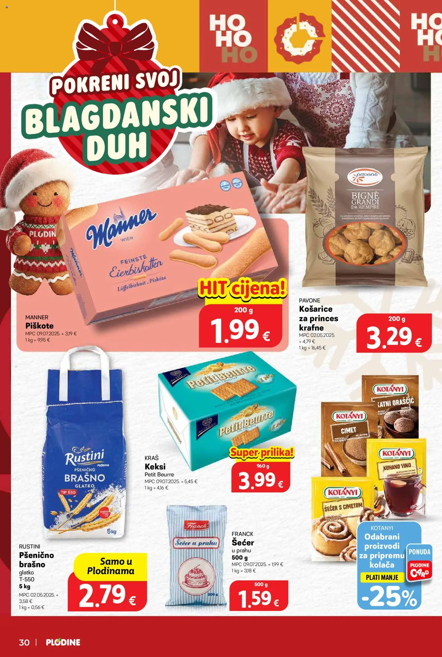 Plodine katalog | vrijedi od 11.12.2025 | Stranica: 30 | Proizvodi: Petit Beurre, Brašno, Šećer, Krafne