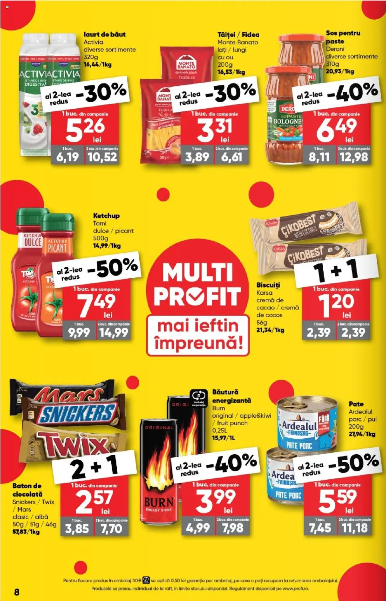 Noul catalog Profi – valabil de la 01.10.2025 | Pagină: 8 | Produse: Ciocolată, Paste, Cacao, Sos