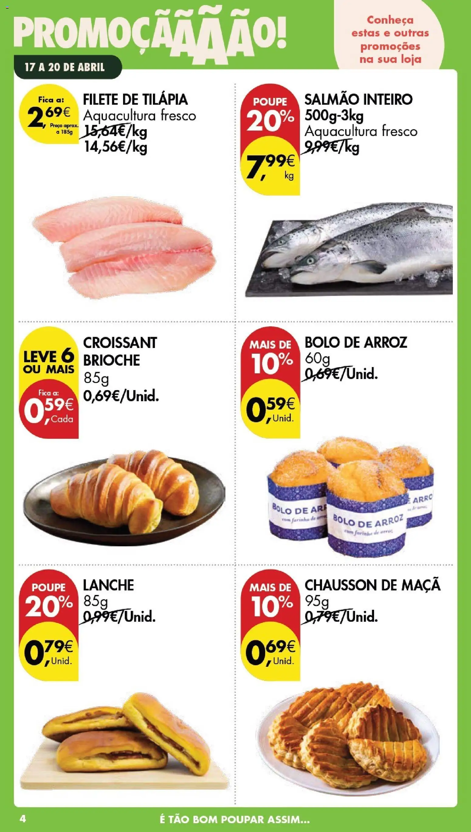 Pingo Doce Poupe este Fim de Semana │ válido de 17.04.2026 | Página: 4 | Produtos: Bolo, Salmão, Maça, Arroz