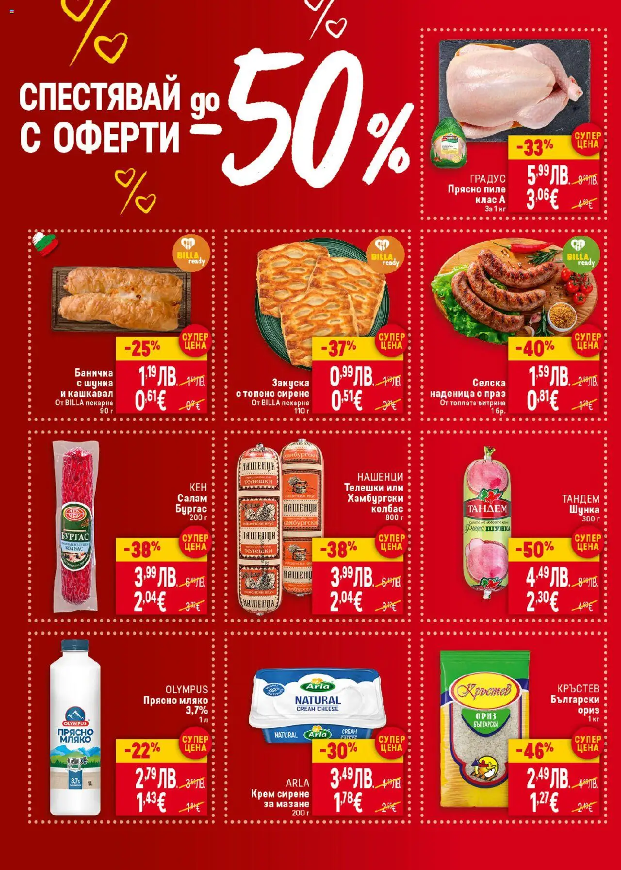 {H1} | Страница: 2 | Продукти: Салам, Шунка, Ориз, Сирене