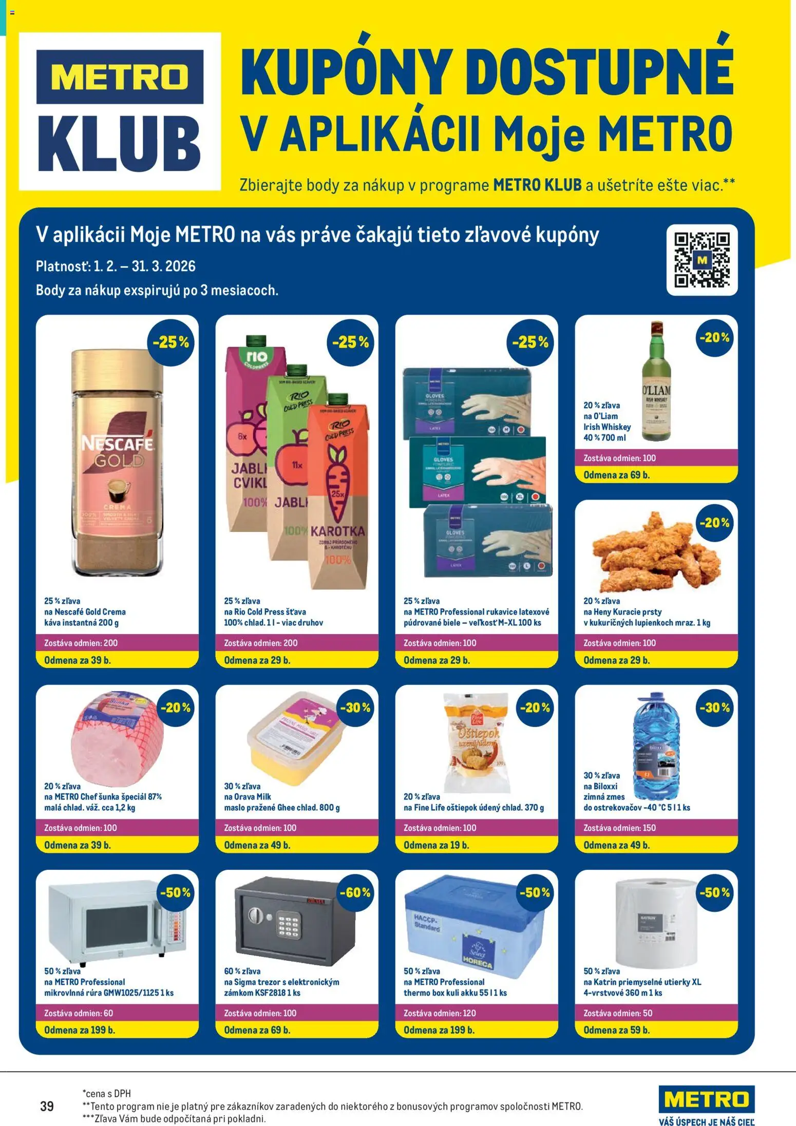 Nové Metro akcie – leták je platný od 11.03.2026 | Strana: 39 | Produkty: Rúra, Maslo, Rukavice, Nescafé Gold
