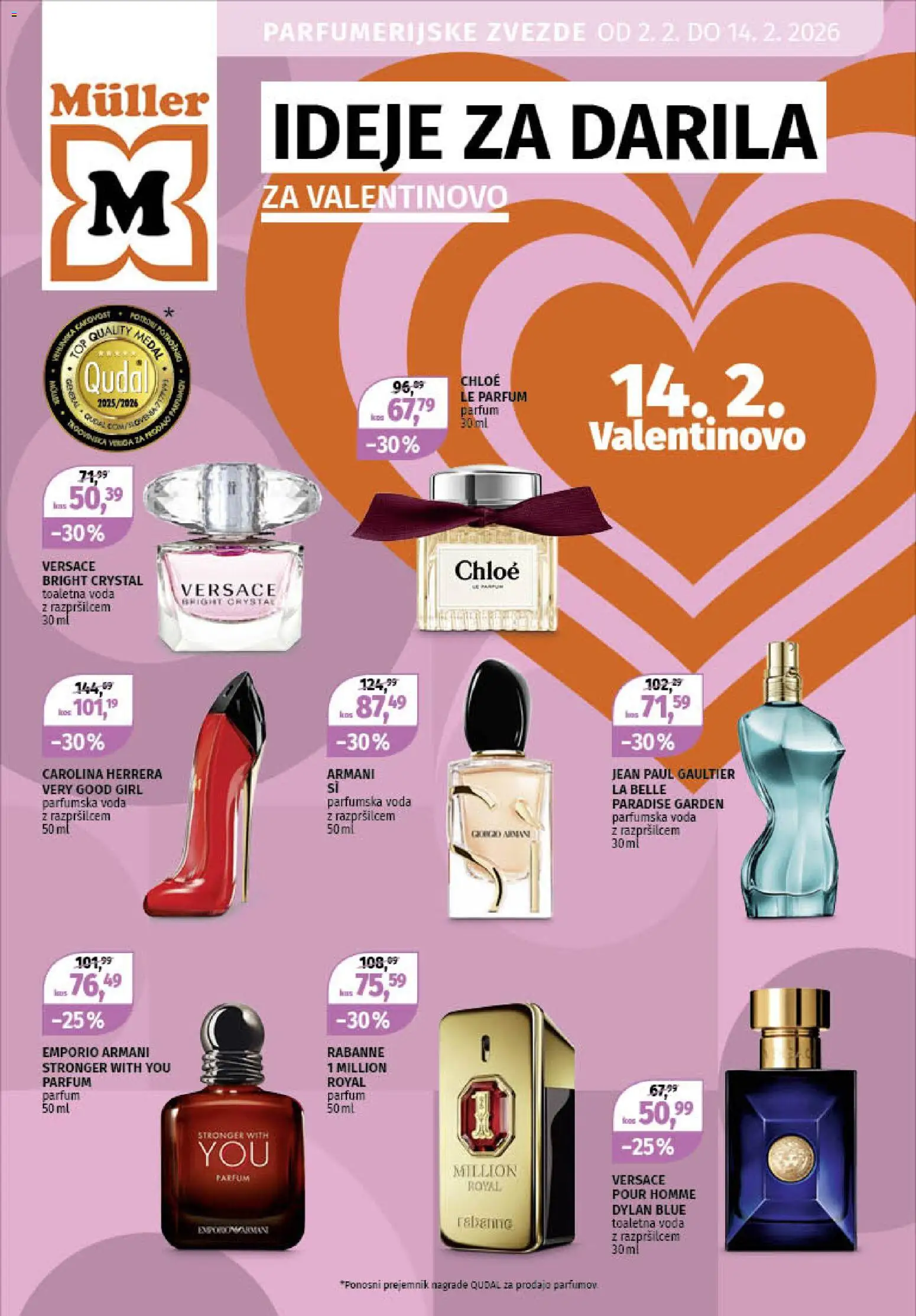 Novi Müller katalog ponudbe – veljaven od 02.02.2026 | Stran: 1 | Izdelki: Kos, Parfum, Voda, Parfumska voda
