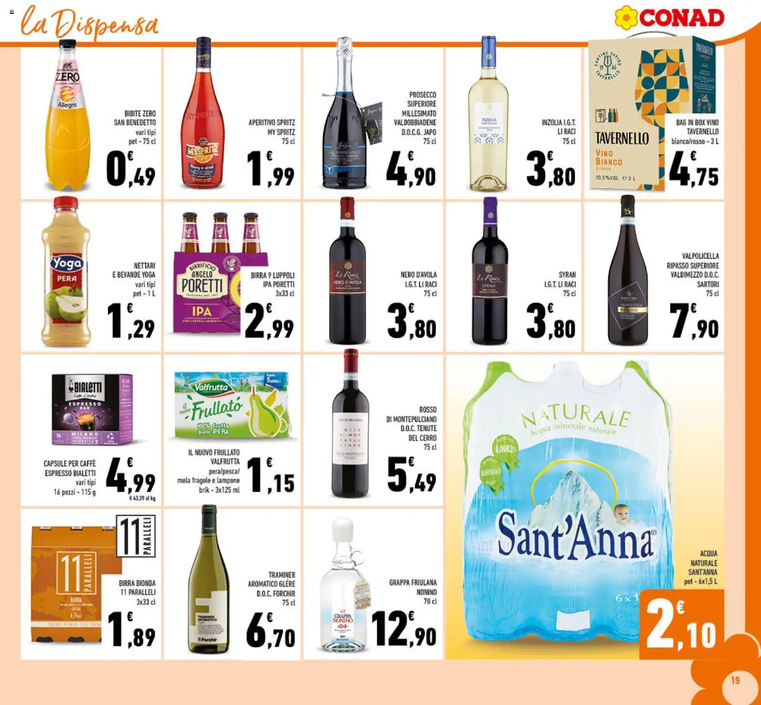 Volantino Conad del 14.01.2026 | Pagina: 19 | Prodotti: Caffè, Pera, Lampone, Bibite