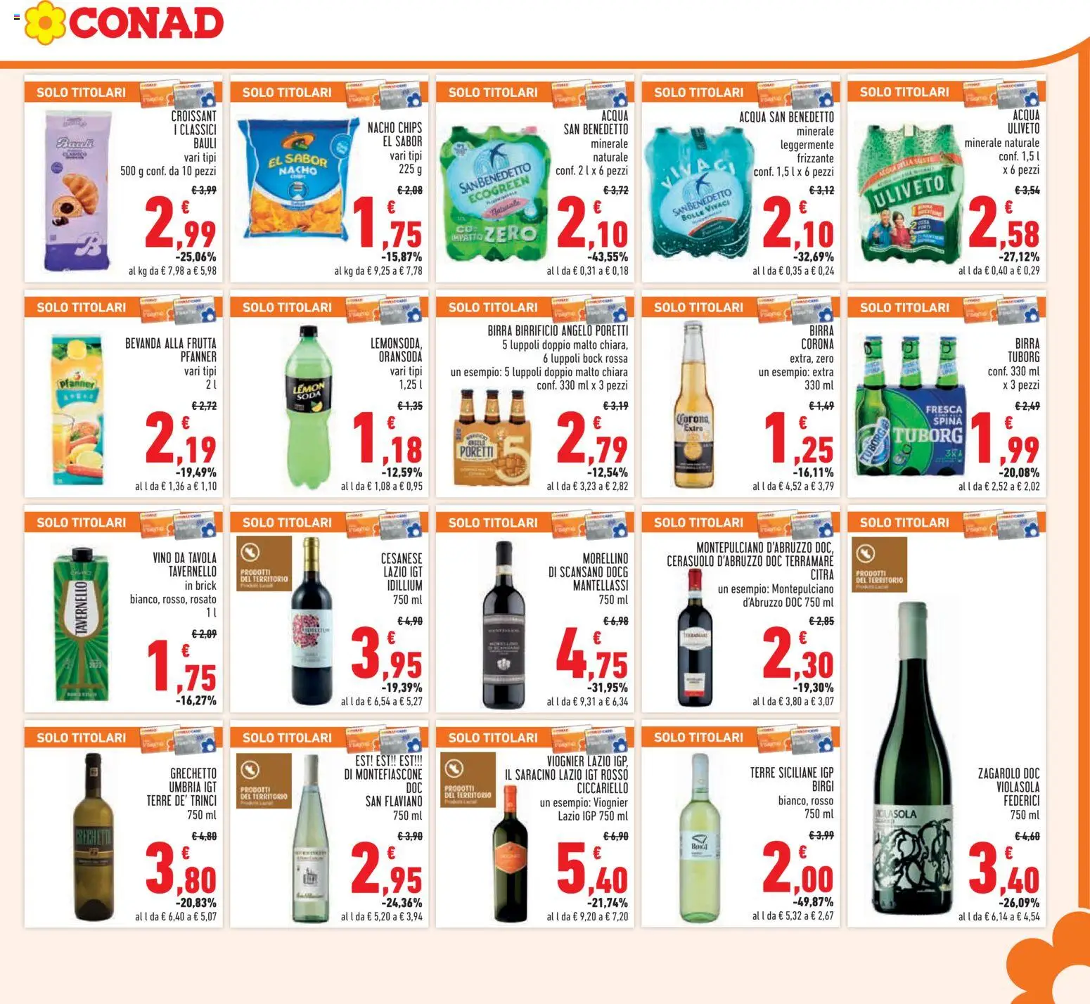 Volantino Conad del 01.12.2025 | Pagina: 21 | Prodotti: Birra, Acqua, Vino, Croissant