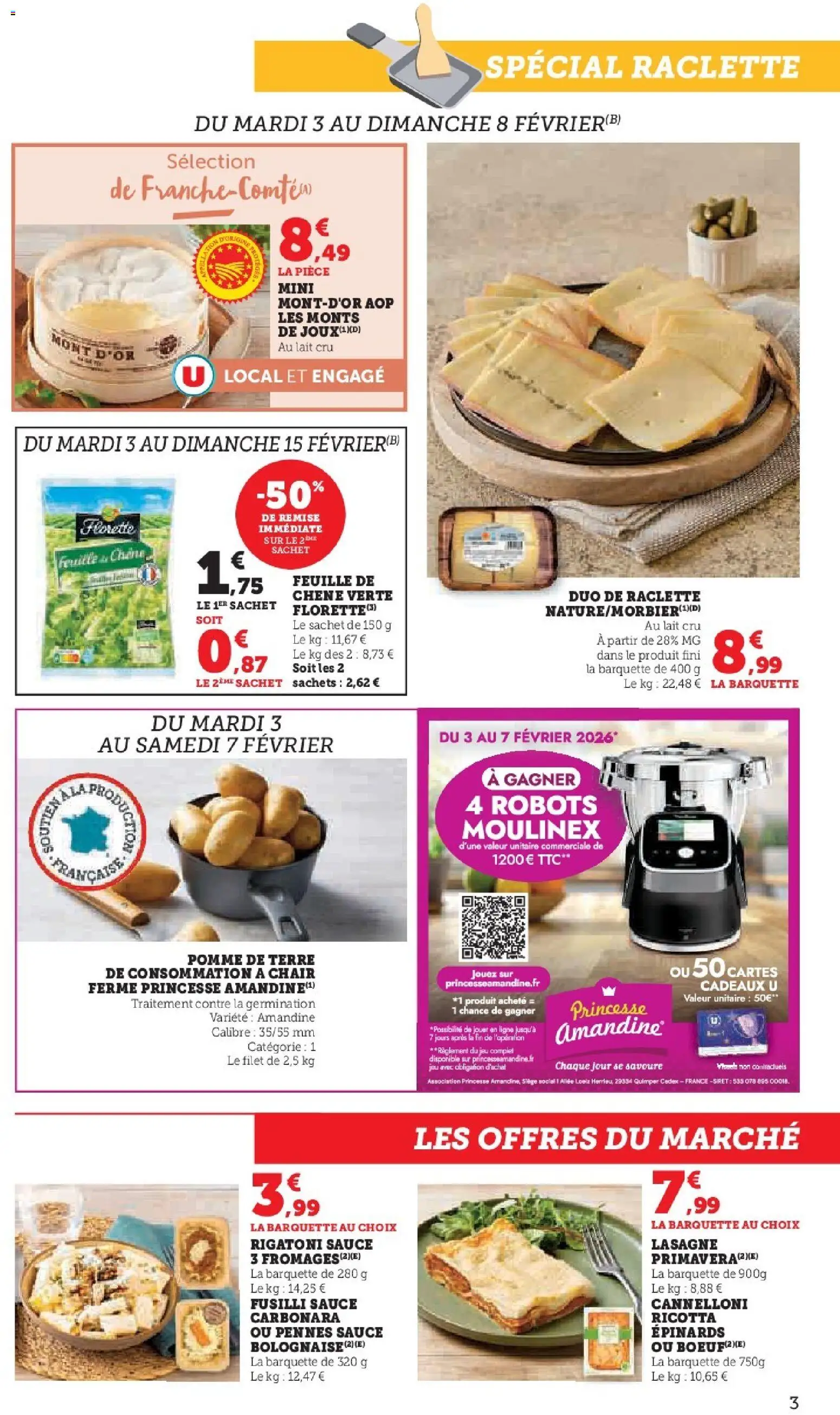 {H1} | Page: 3 | Produits: Fusilli, Pomme de terre de consommation, Raclette, Lait