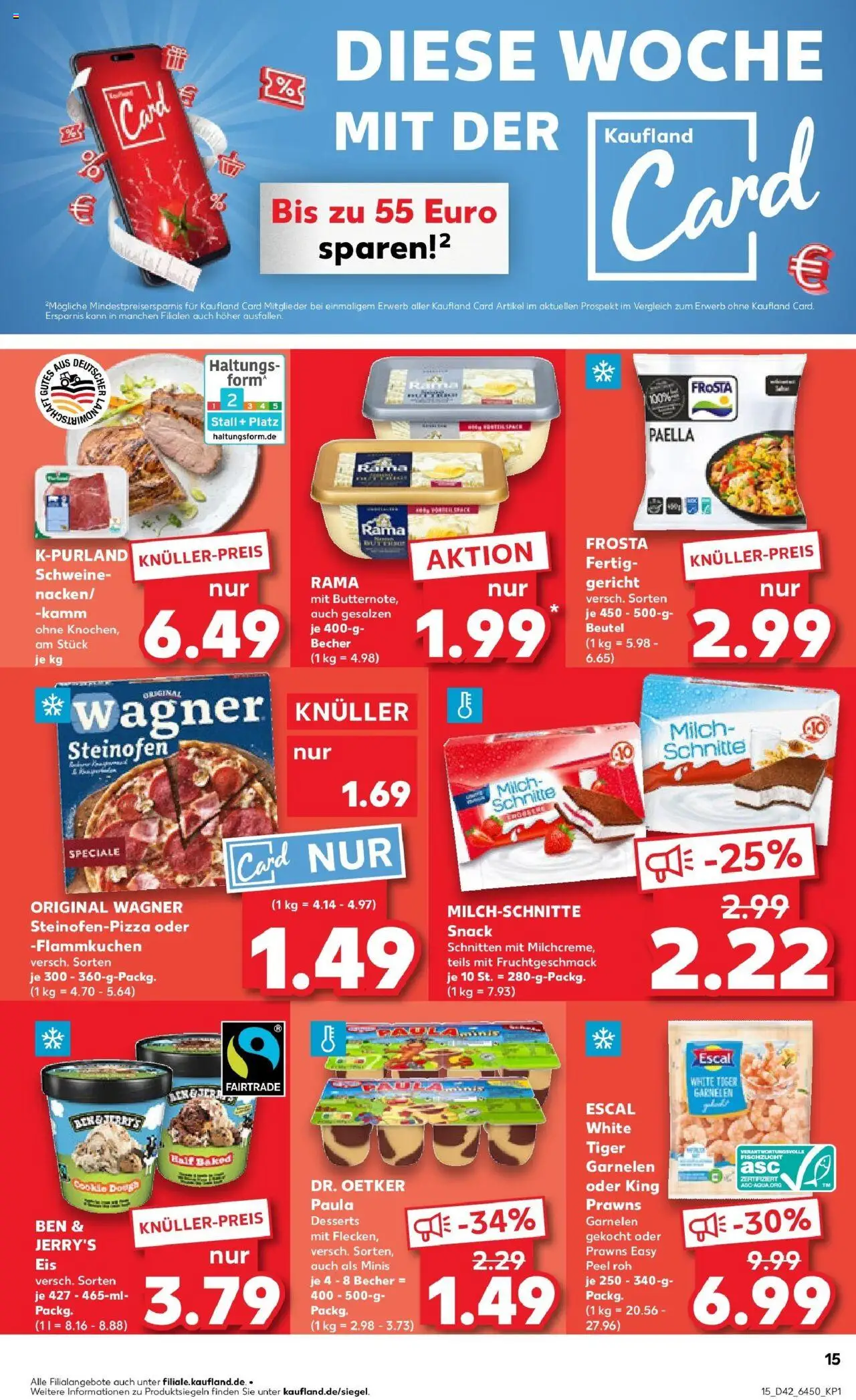Kaufland prospekt Laupheim	 – gültig ab 19.10.2025 | Seite: 15 | Produkte: Milch, Garnelen, Pizza, Tiger garnelen