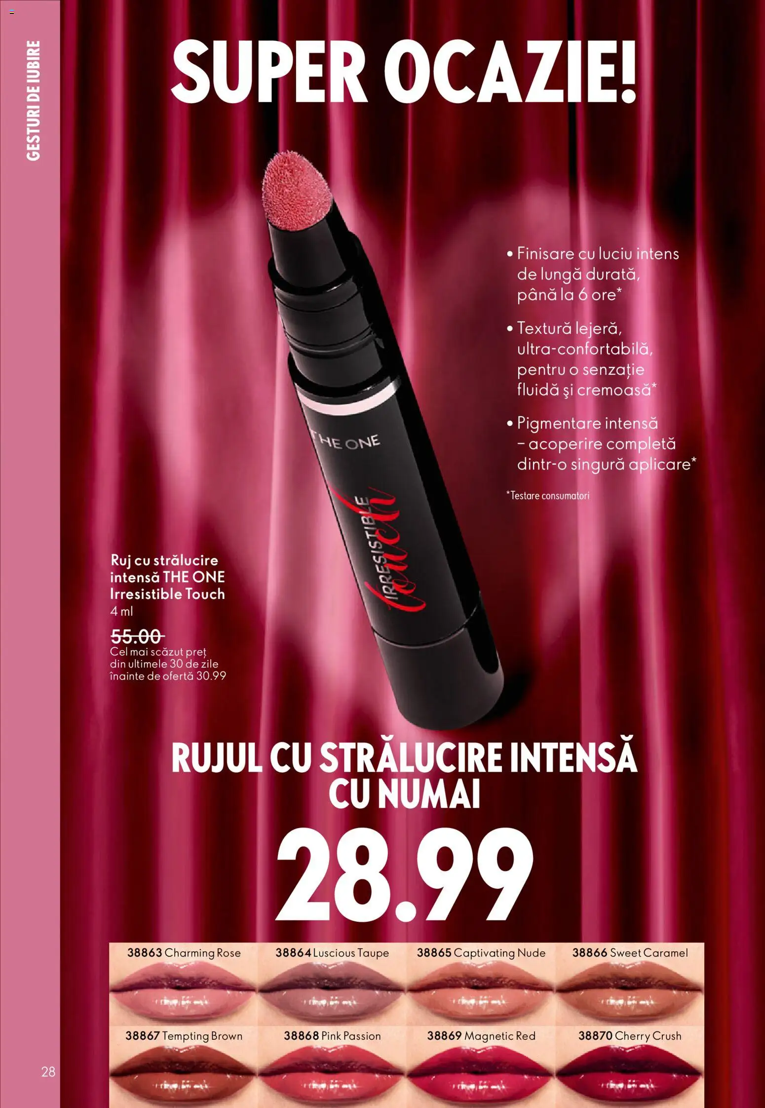 Noul catalog Oriflame – valabil de la 21.01.2026 | Pagină: 28 | Produse: Ruj