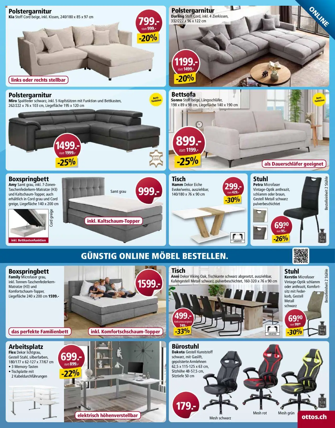 Otto's Aktionen ab 12.08.2025 | Seite: 15 | Produkte: Tisch, Matratze, Stuhl, Boxspringbett
