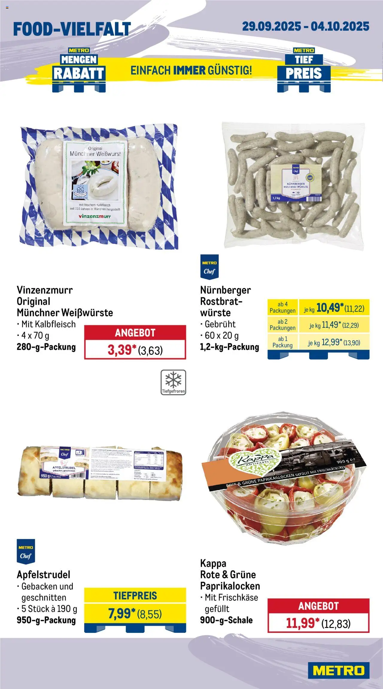 Metro Wochen-Angebote – gültig ab 29.09.2025 | Seite: 10 | Produkte: Weißwurst, Frischkase