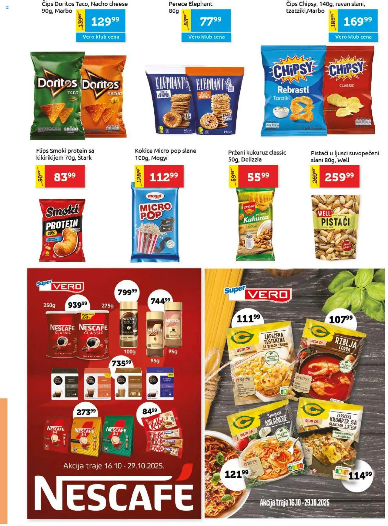 SuperVERO katalog - važi od 16.10.2025 | Strana: 15 | Proizvode: Protein, Špageti, Doritos, Nescafé