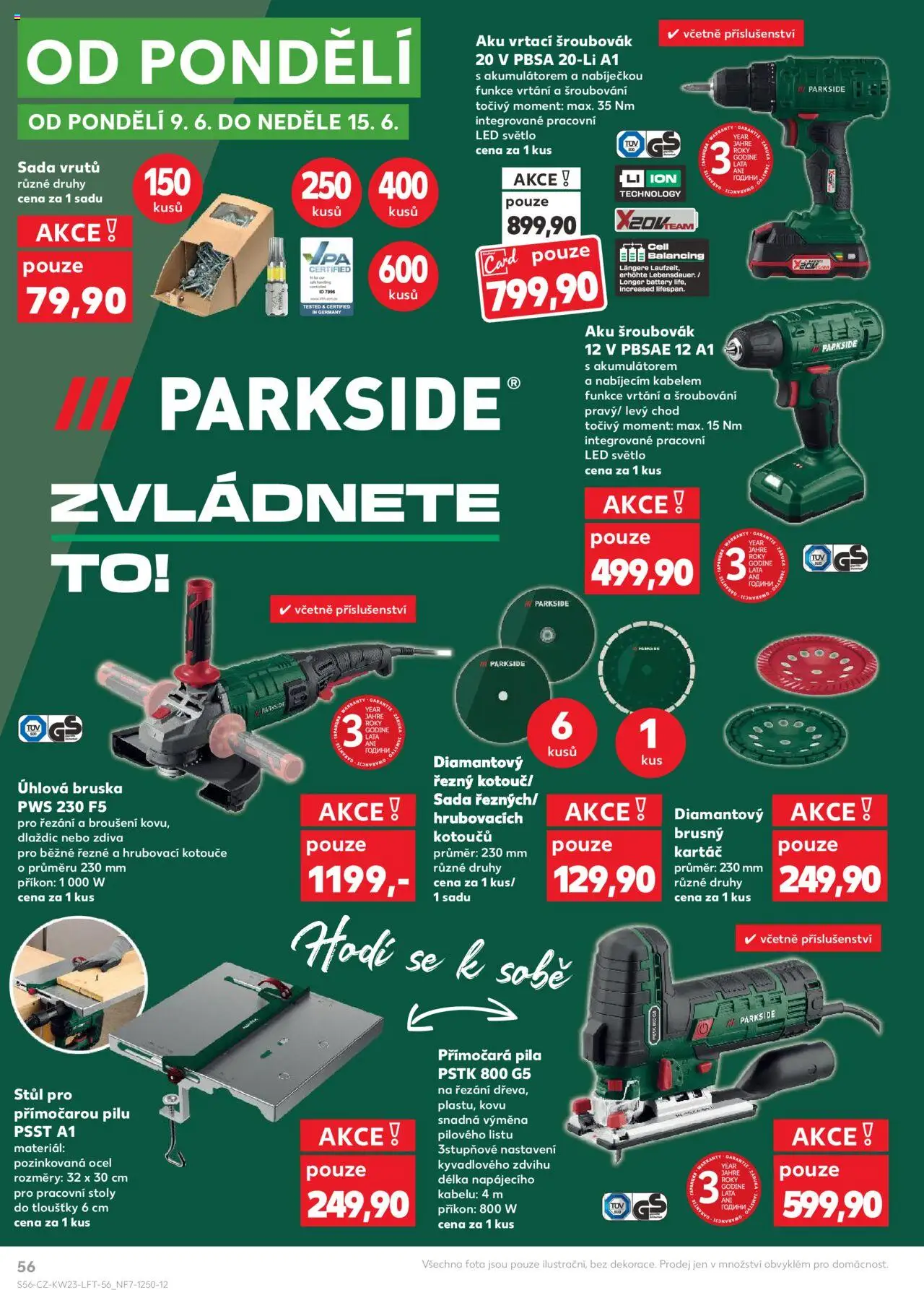 Kaufland leták - Praha 8 od 04.06.2025 | Strana: 56 | Produkty: Parkside, Pila, LED, LED světlo