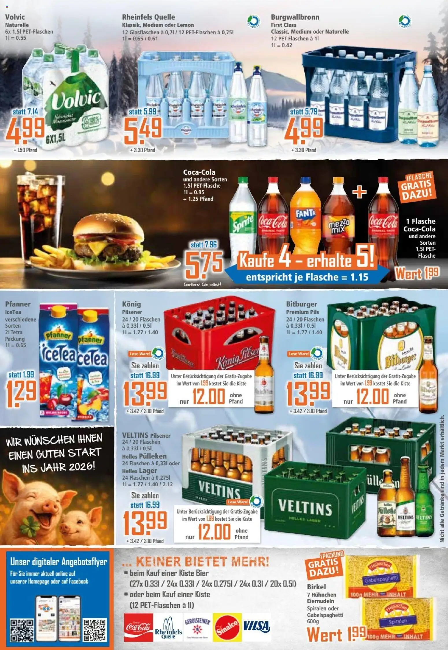 Klaas & Kock Prospekt – gültig ab 05.01.2026 | Seite: 12 | Produkte: Coca cola, Sprite, Bier, Gerolsteiner