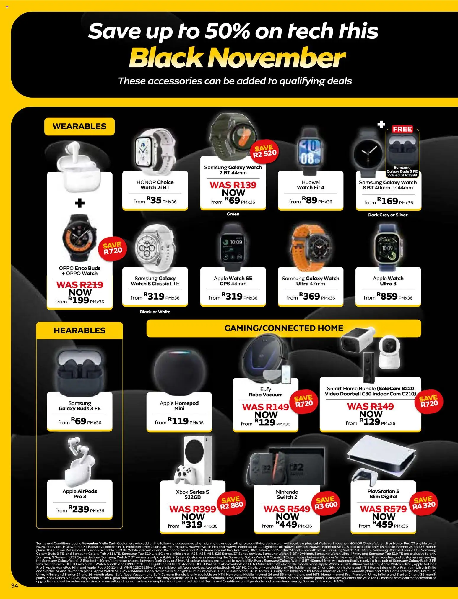 New MTN catalogue – valid from 07.11.2025 | Page: 34 | Products: Watch, Camera, Playstation, Xbox