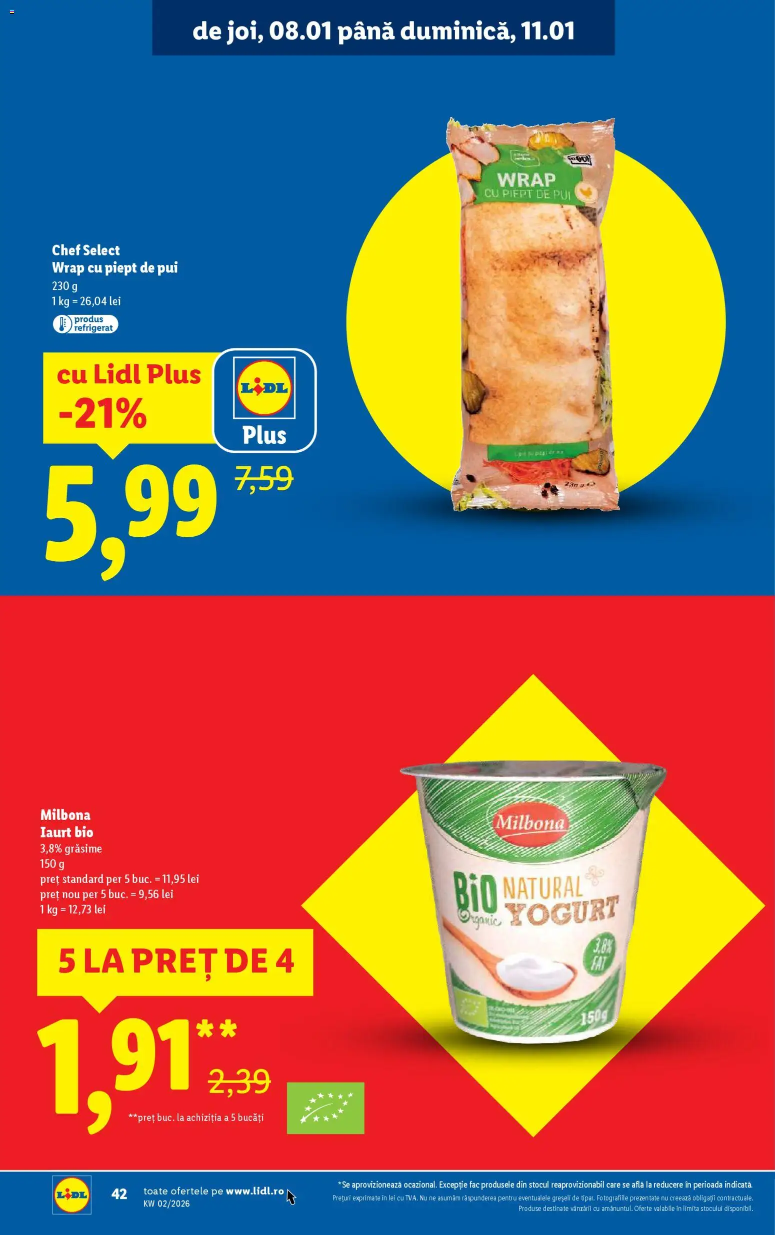 Noul catalog Lidl – valabil de la 05.01.2026 | Pagină: 42 | Produse: Şerit ödül, Hacıyatmaz Kedi Oyuncağı, Iaurt