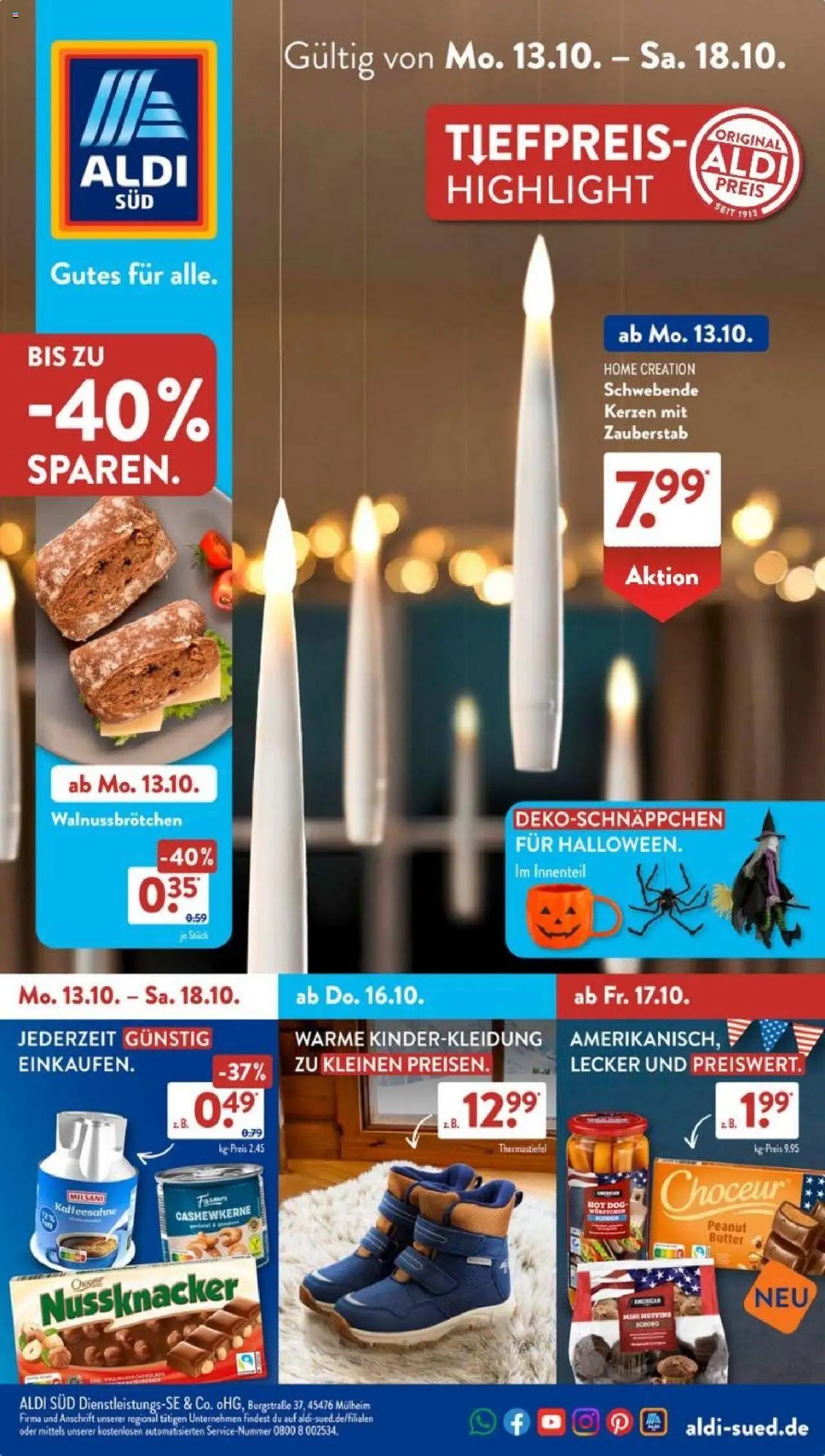 Aldi Süd Prospekt 	 – gültig ab 13.10.2025 | Seite: 1 | Produkte: Butter, Bettwäsche, Home creation