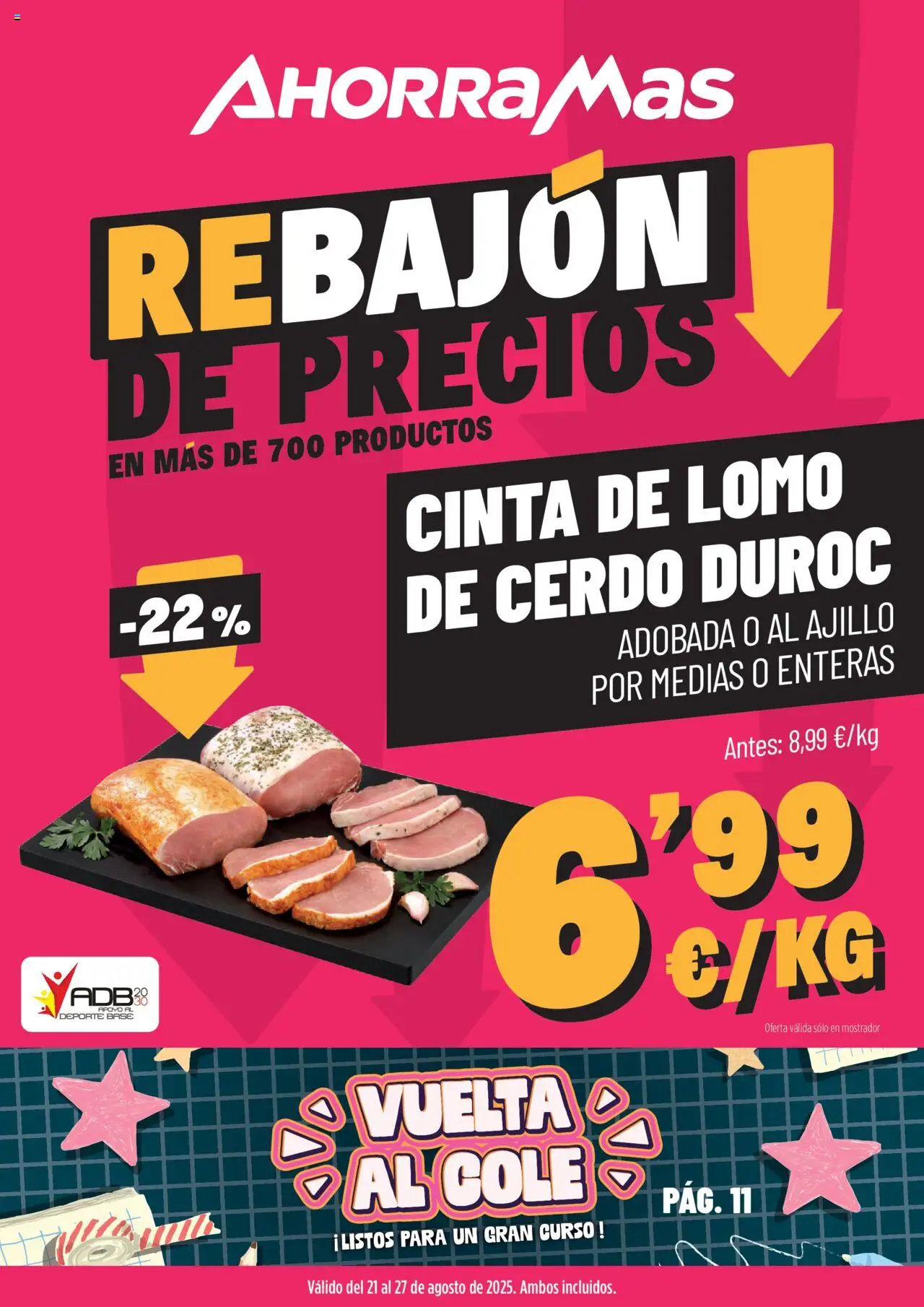 AhorraMas folleto │ válido desde el 21.08.2025 | Página: 1 | Productos: Medias, Cerdo
