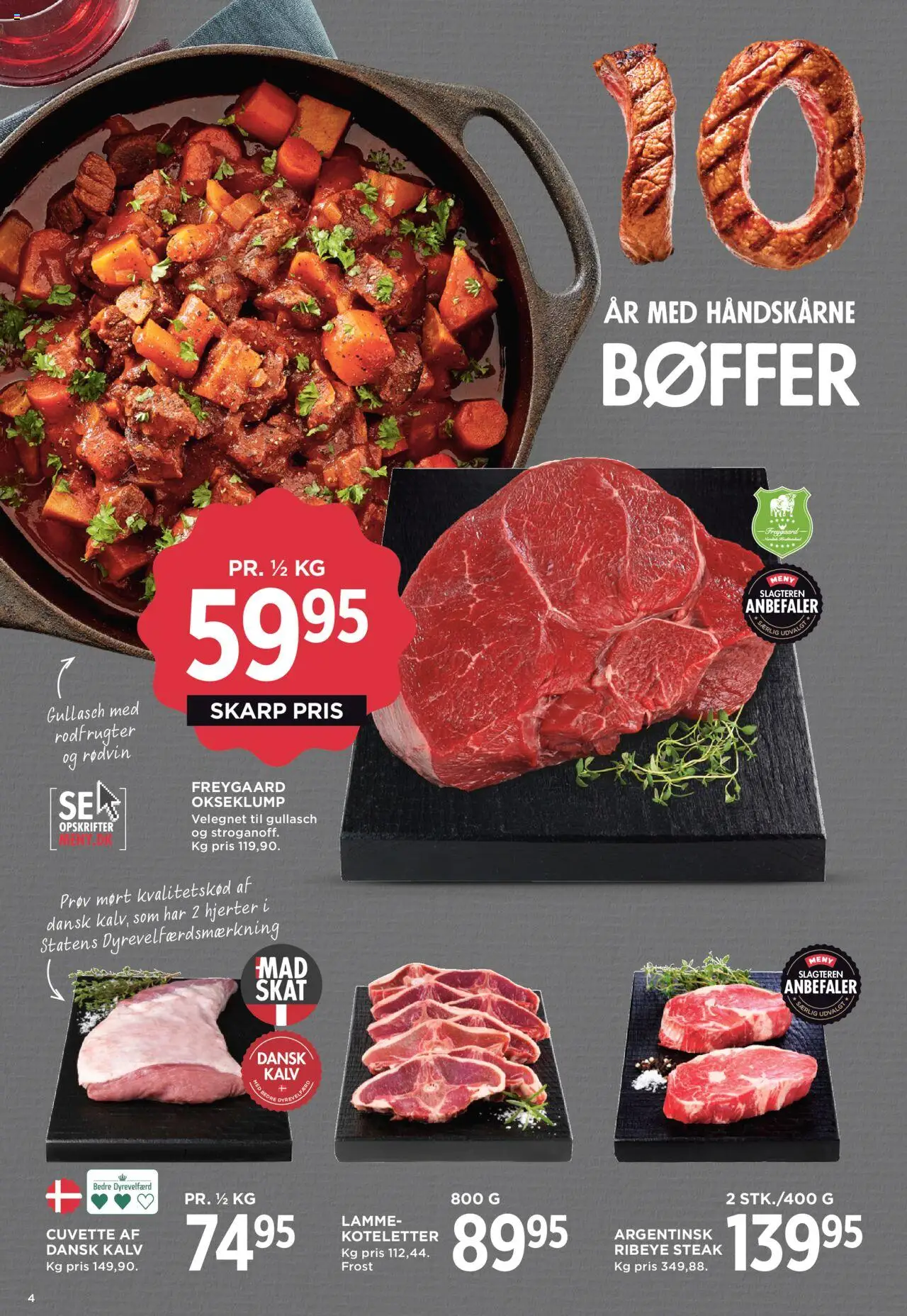Meny Tilbudsavis gyldig fra 08.08.2025 | Side: 4 | Produkter: Bøffer, Koteletter, Søm