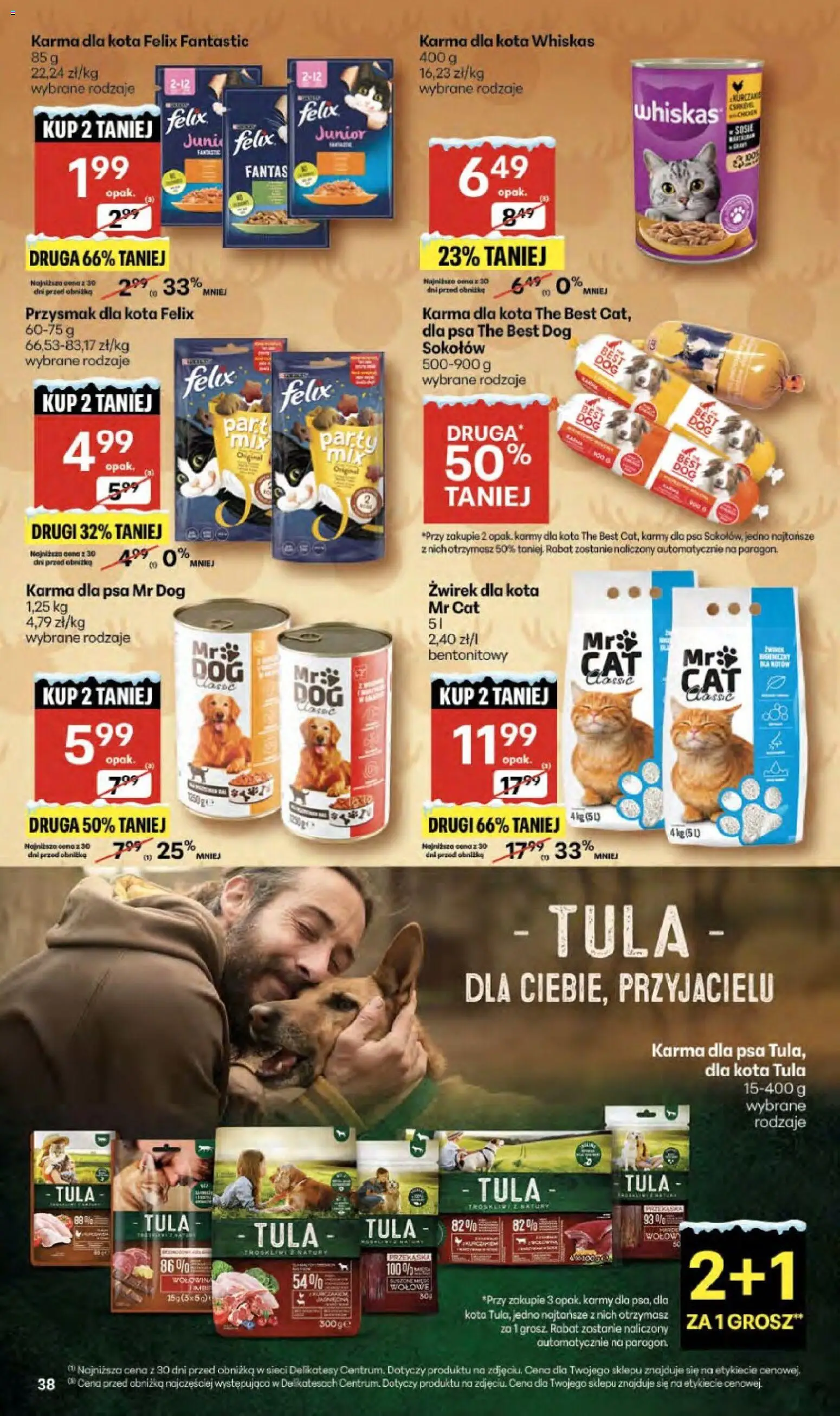 Delikatesy Centrum Gazetka od 18.12.2025 | Strona: 38 | Produkty: Delikatesy, Karma dla kota, Karma dla psa, Wołowina