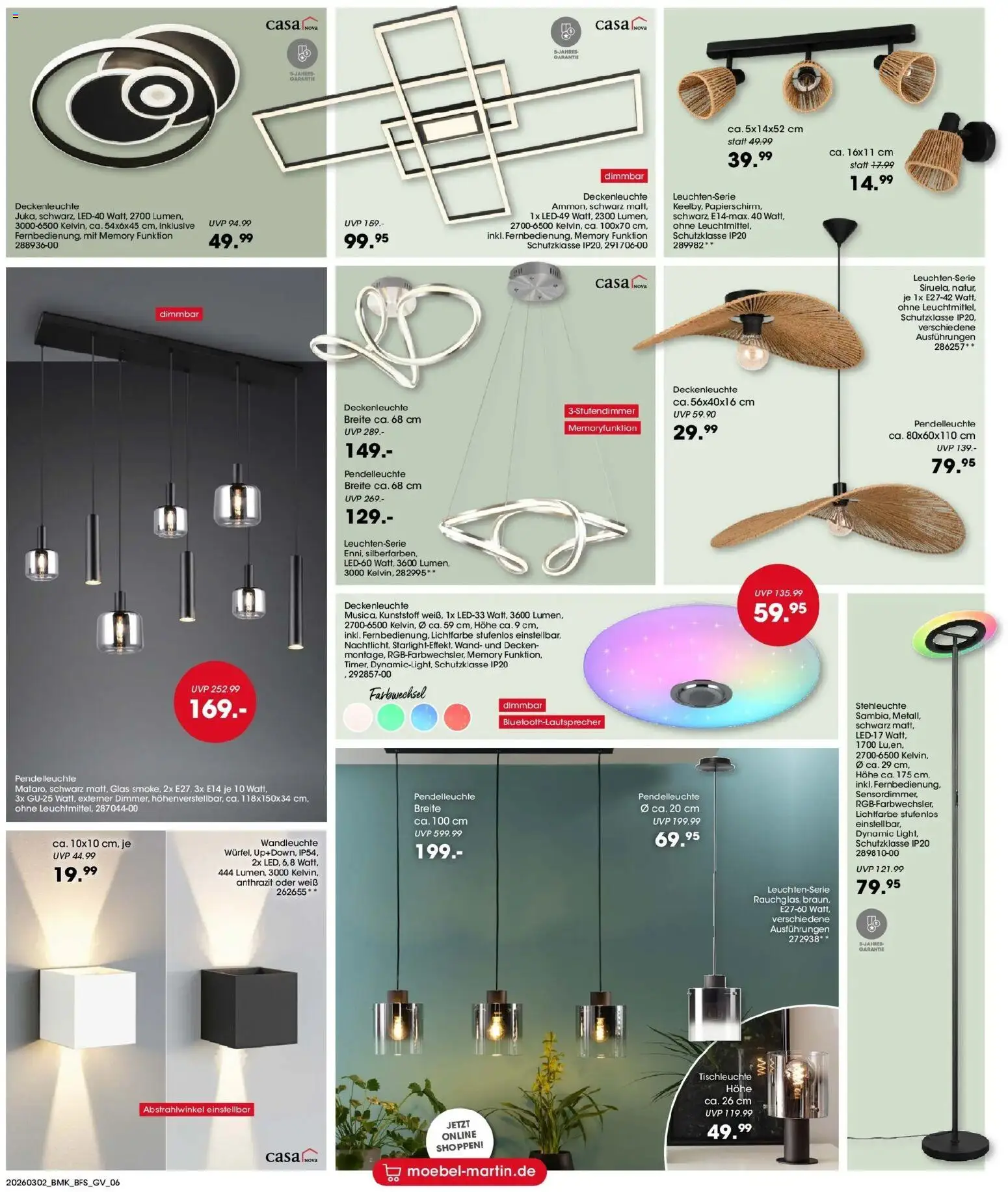 Möbel Martin Wochenangebote – gültig ab 02.03.2026 | Seite: 6 | Produkte: Wandleuchte