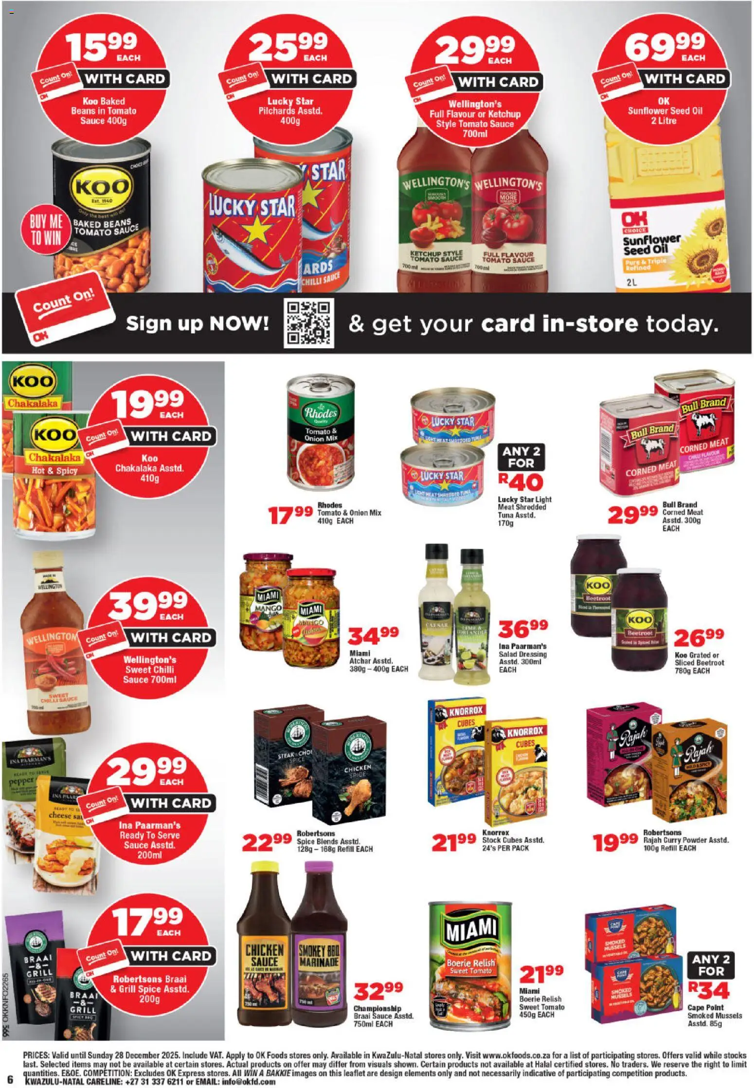 New OK Foods catalogue – valid from 10.12.2025 | Page: 6 | Products: Tomato sauce, Stock, Curry powder, Mango