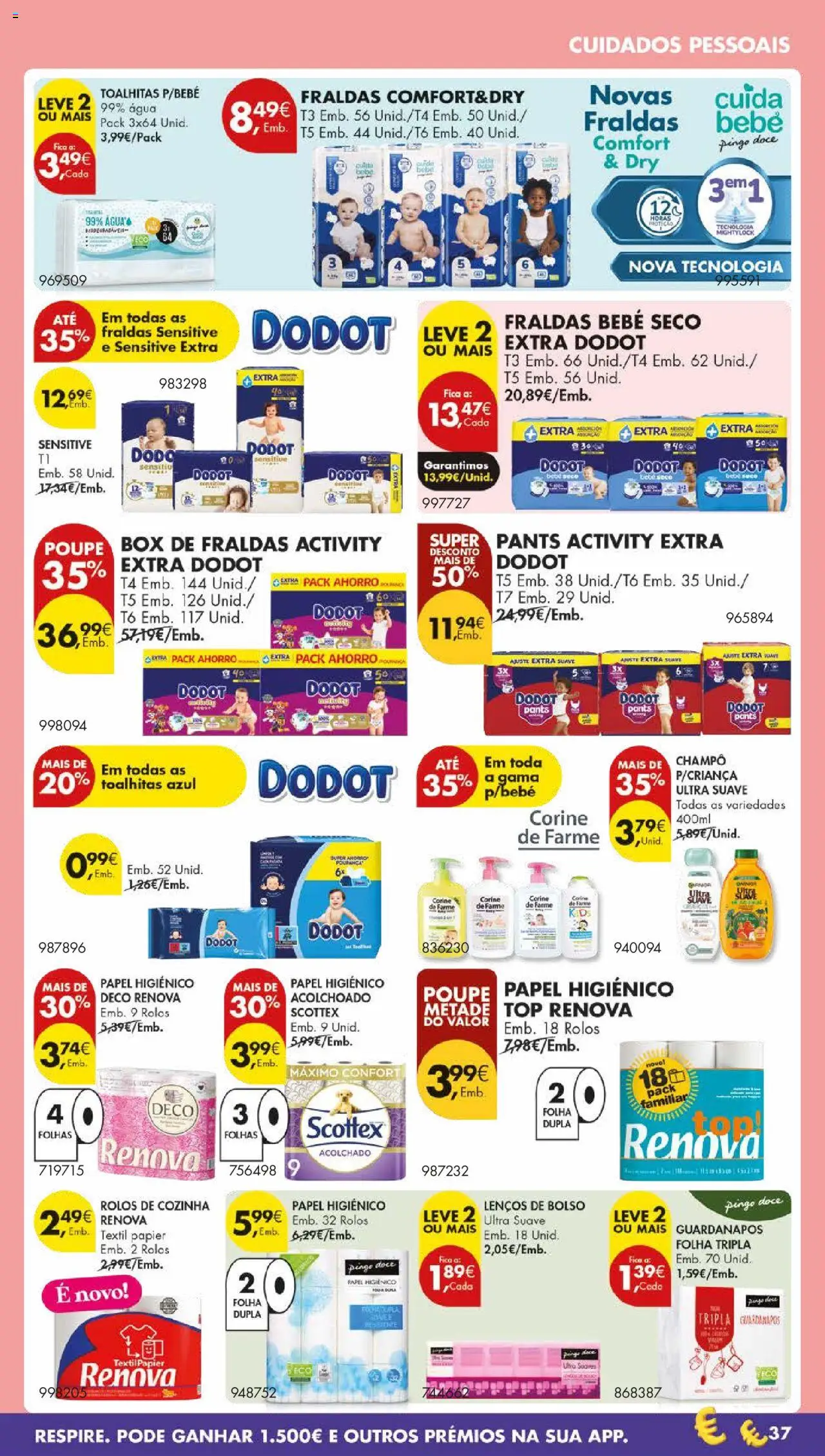 Pingo Doce folheto │ válido de 21.10.2025 | Página: 47 | Produtos: Papel higiénico, Top, Fraldas, Guardanapos