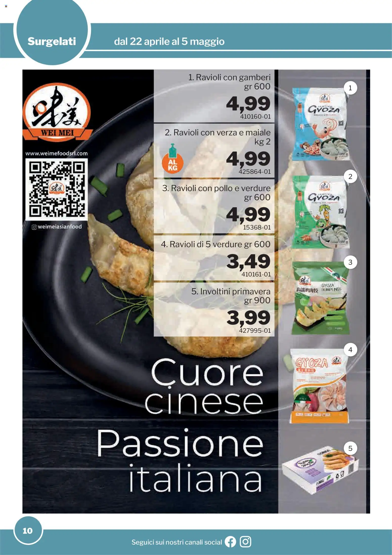 Volantino Sogegross del 22.04.2026 | Pagina: 10 | Prodotti: Maiale, Gamberi, Verdure, Ravioli
