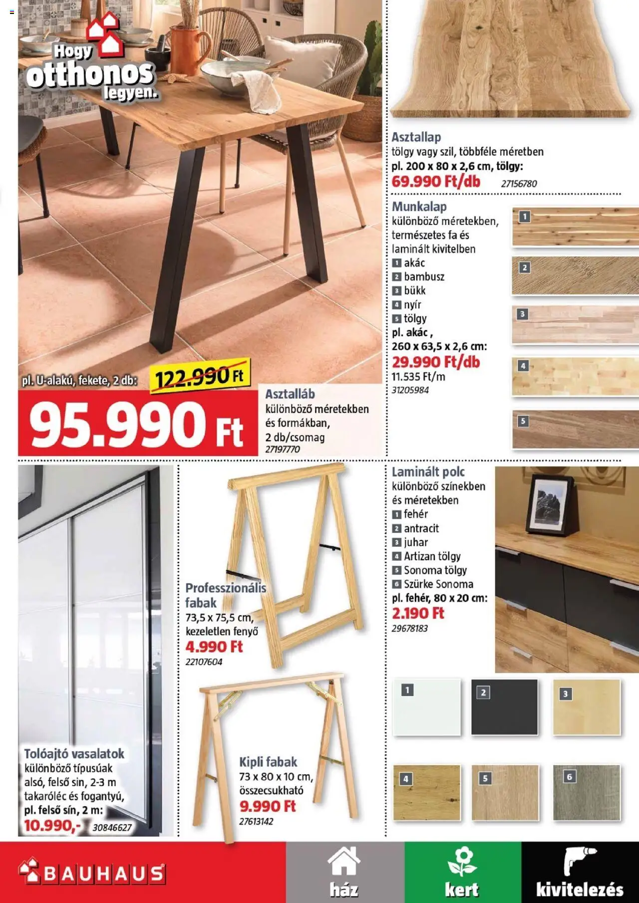 Bauhaus akciós ujság - amely érvényes a következő dátumtól: 05.06.2025 | Oldal: 37 | Termékek: Asztallap, Polc