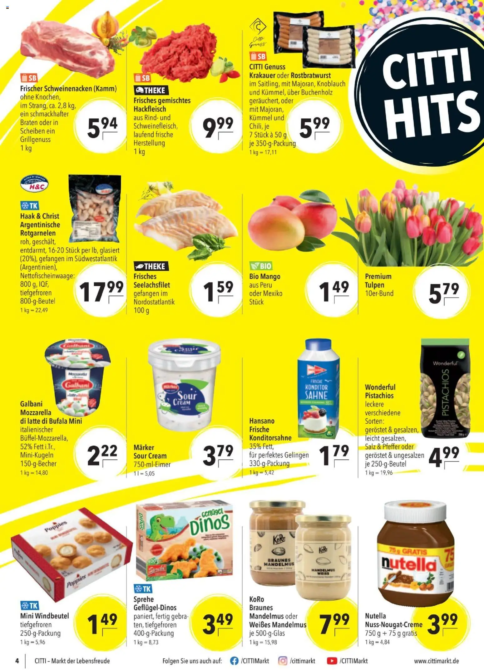 CITTI tilbudsavis – gyldig fra 17.03.2026 | Side: 4 | Produkter: Mango, Mozzarella, Nutella
