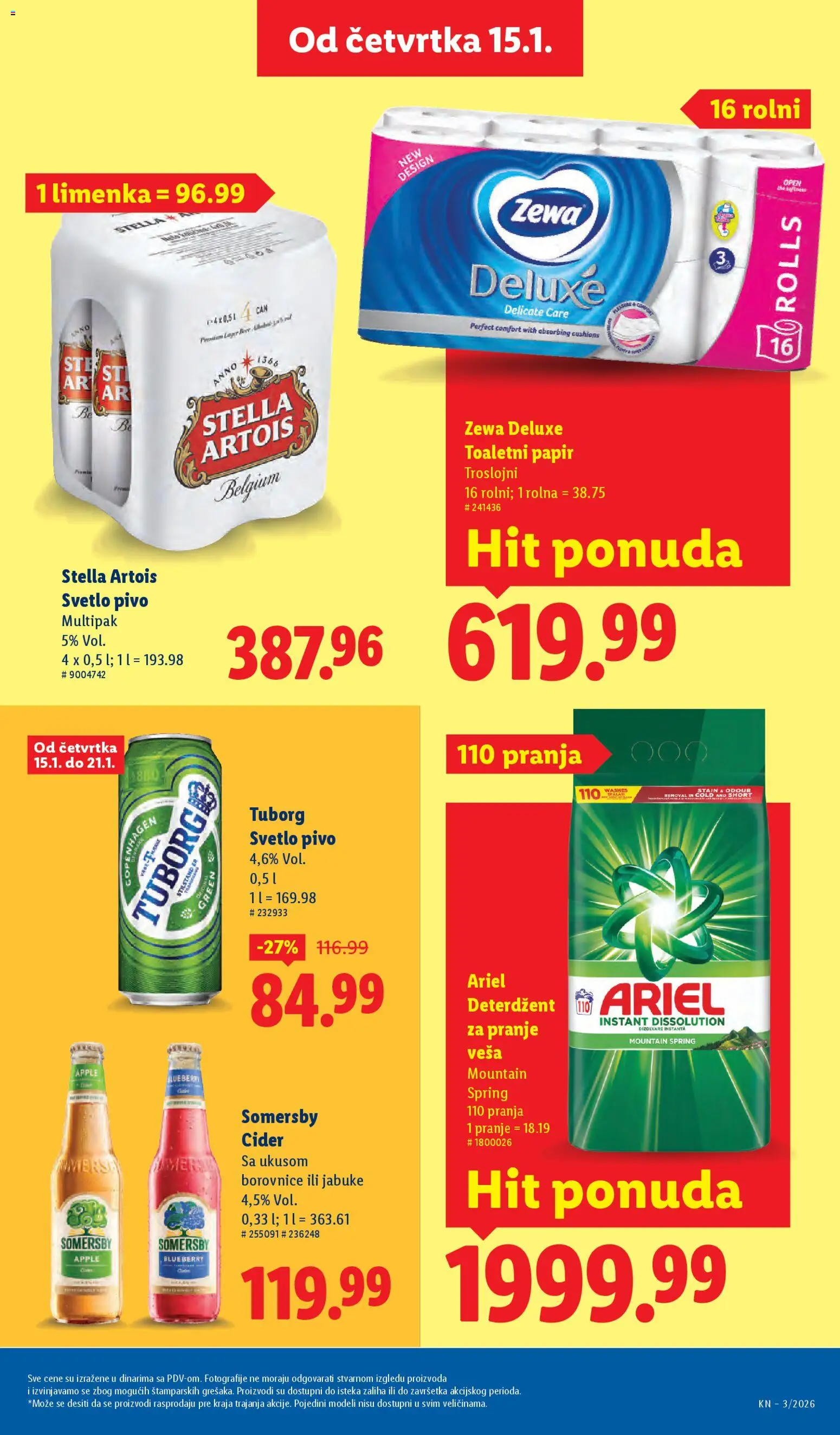 Lidl katalog - važi od 15.01.2026 | Strana: 35 | Proizvode: Deterdžent, Ariel, Cider, Pivo