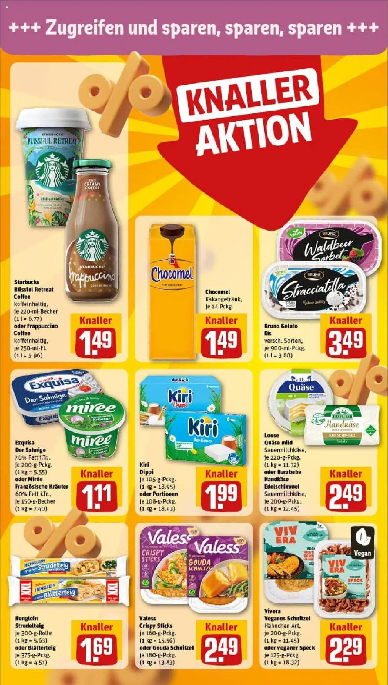 Rewe prospekt Pattensen	 – gültig ab 01.09.2025 | Seite: 18 | Produkte: Gouda, Starbucks, Schnitzel, Eis
