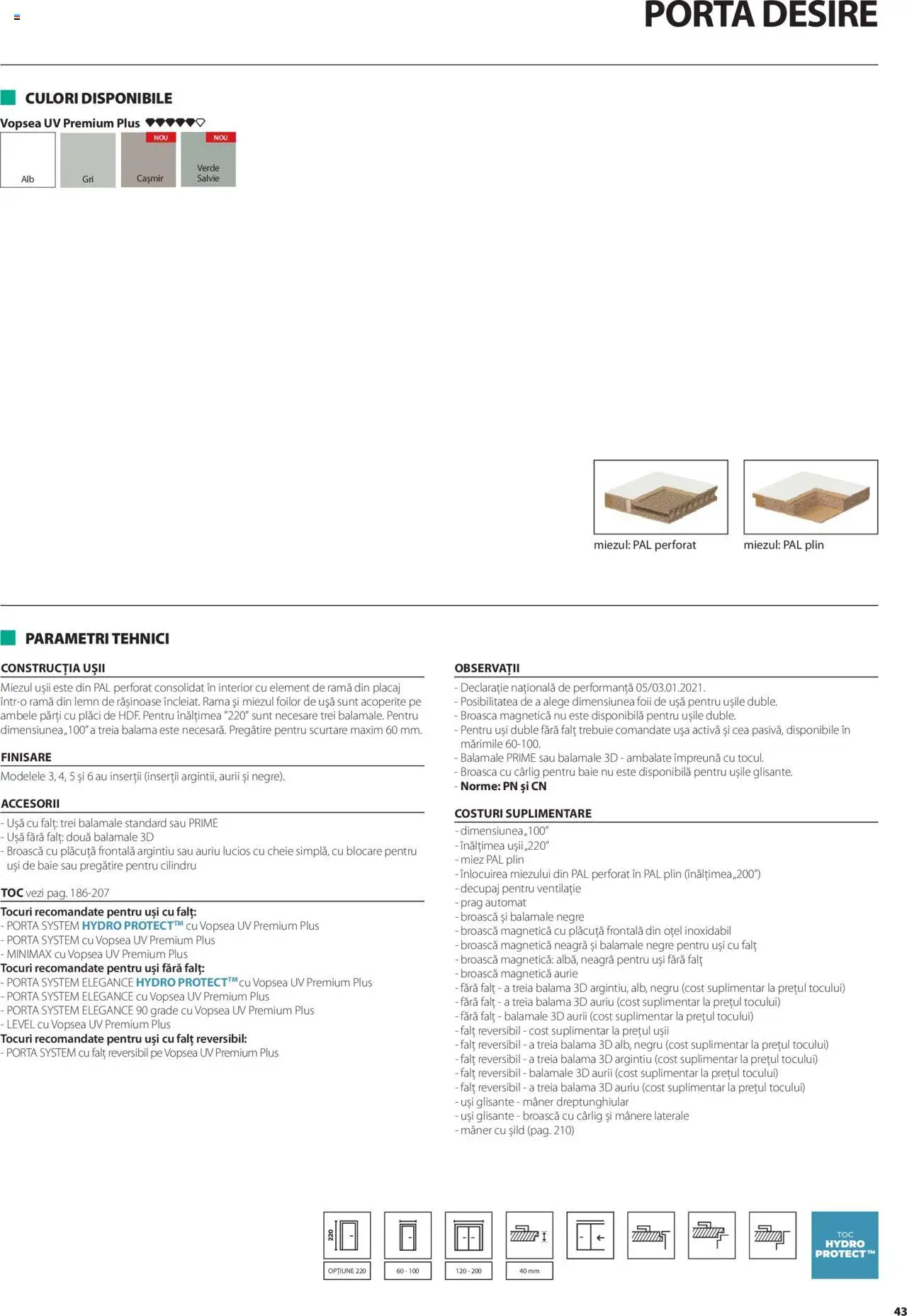 Catalog Proges – valabil de la 01.05.2025 | Pagină: 43 | Produse: Vopsea, Mâner, Ușă
