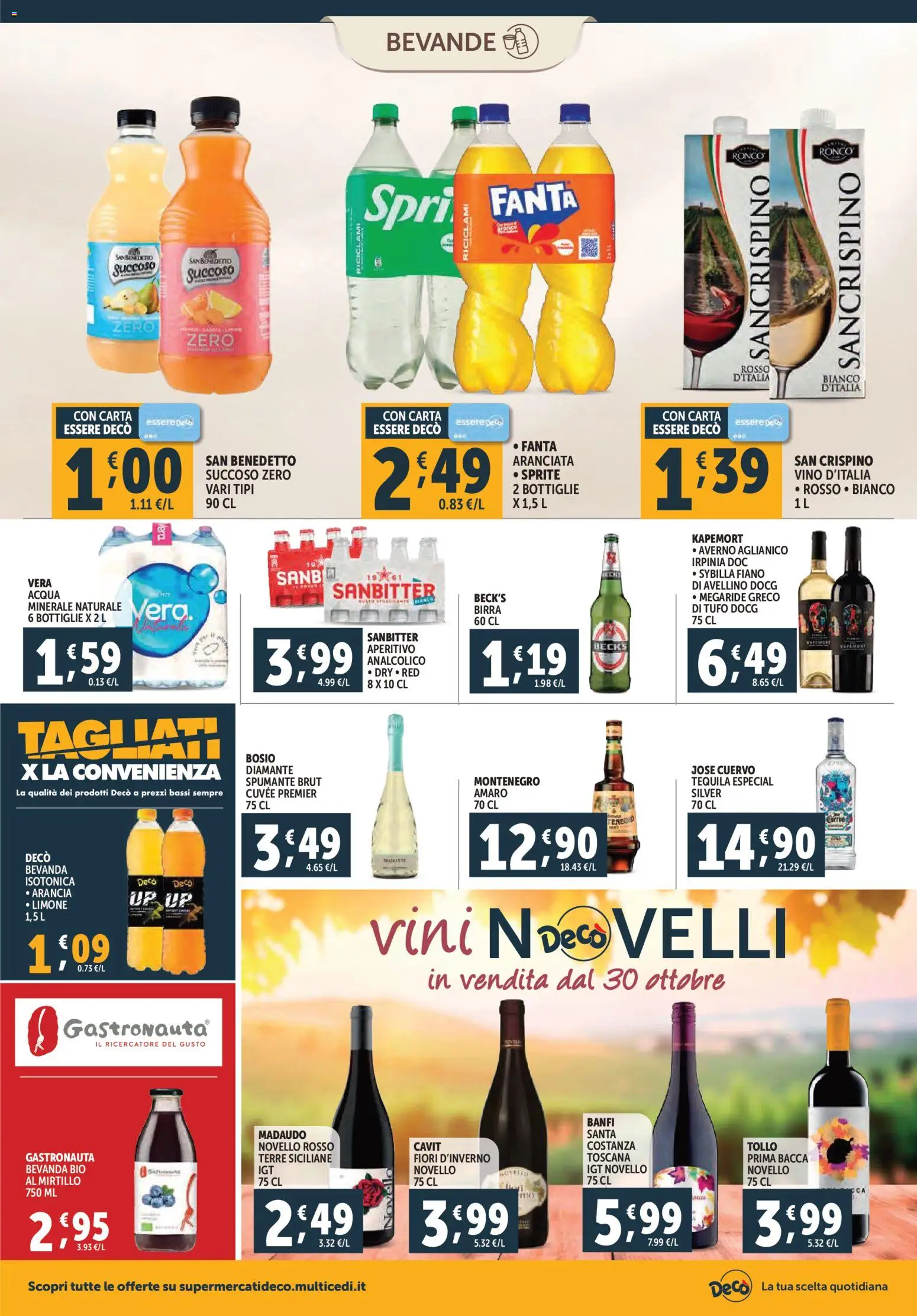 Volantino Decò del 28.10.2025 | Pagina: 14 | Prodotti: Acqua, Tequila, Spumante, Amaro